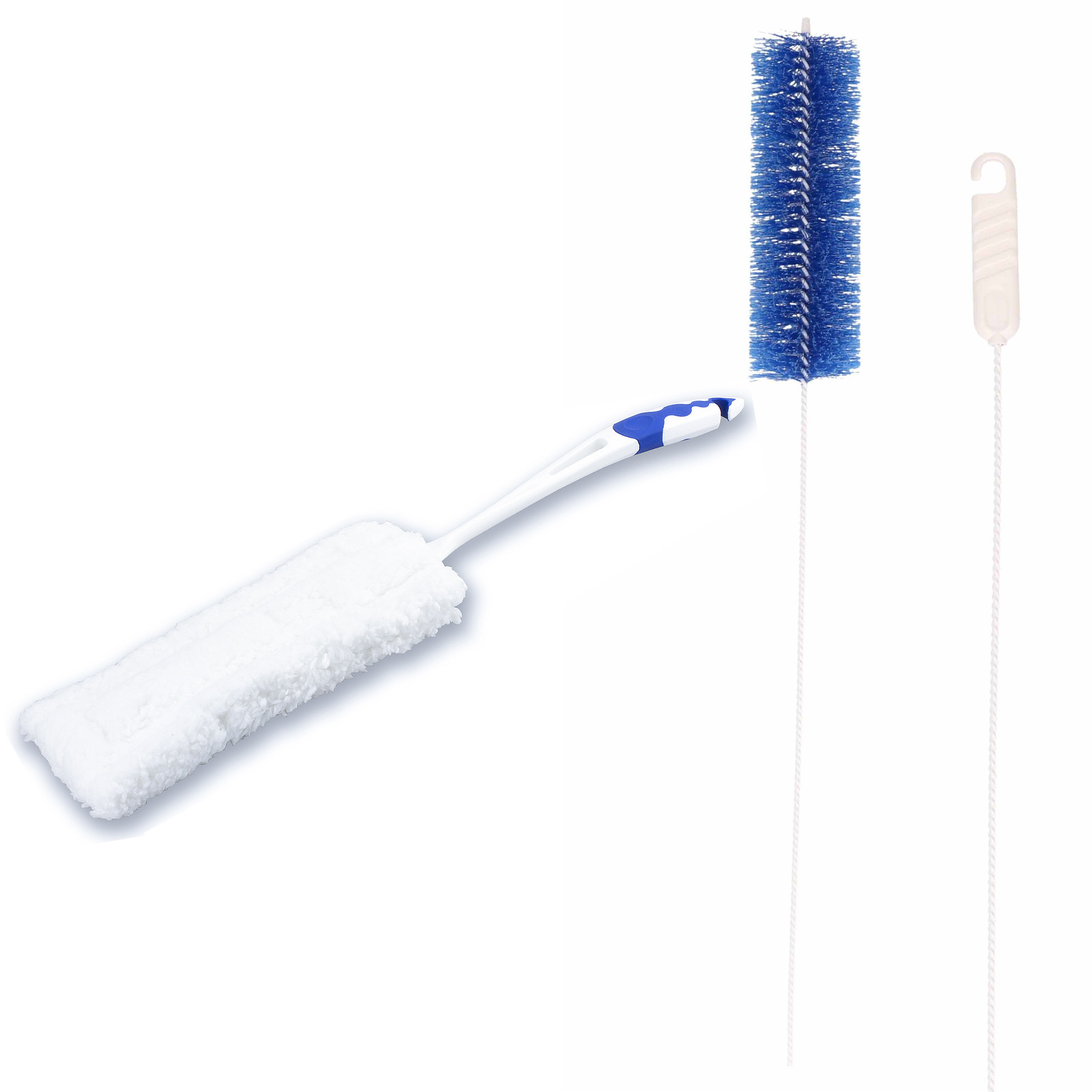 Radiatorborstel set - 2-delig - flexibel - microvezel - 90 cm - duster -
