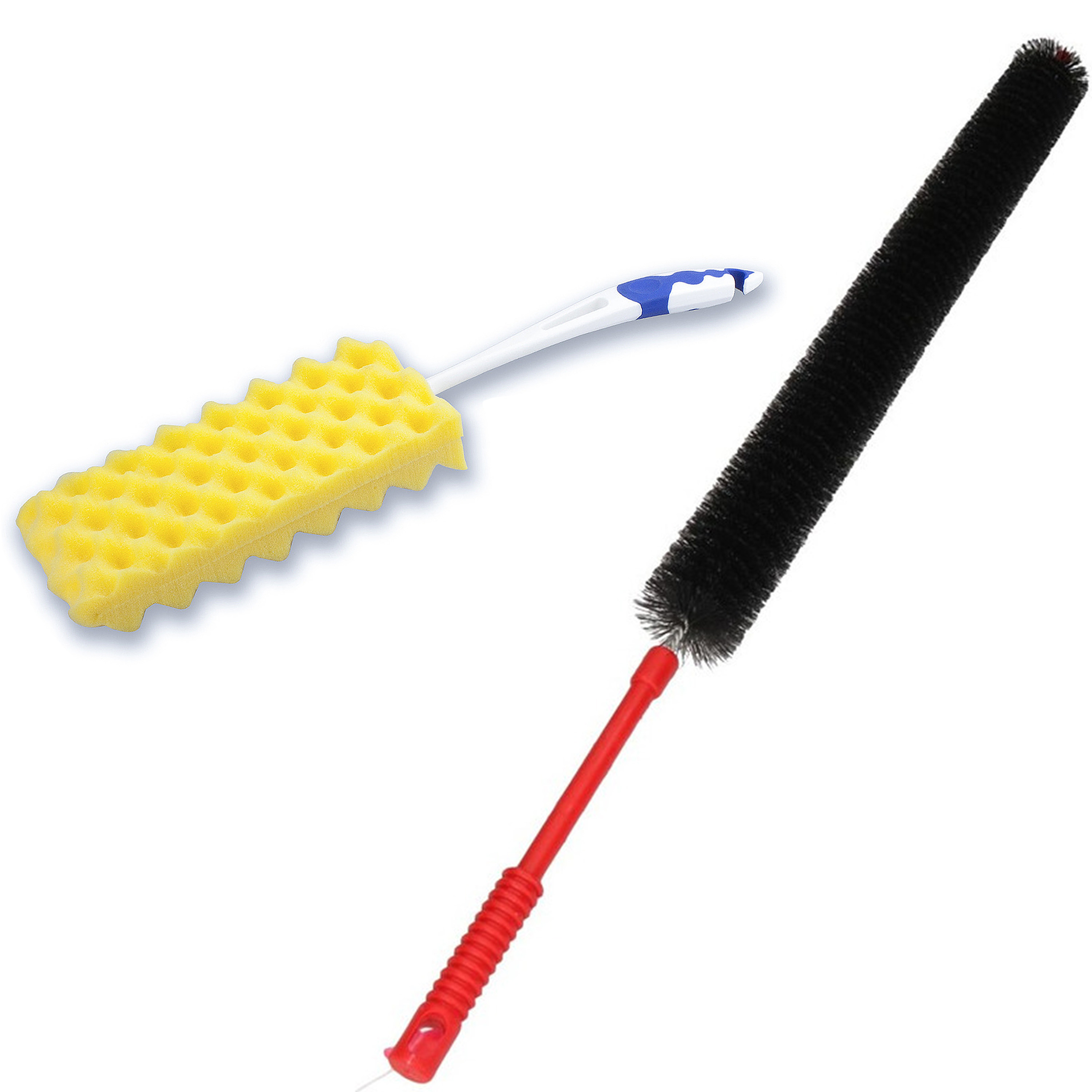 Radiatorborstel set - 2-delig - flexibel - 74 cm - schuimspons - 46 cm -