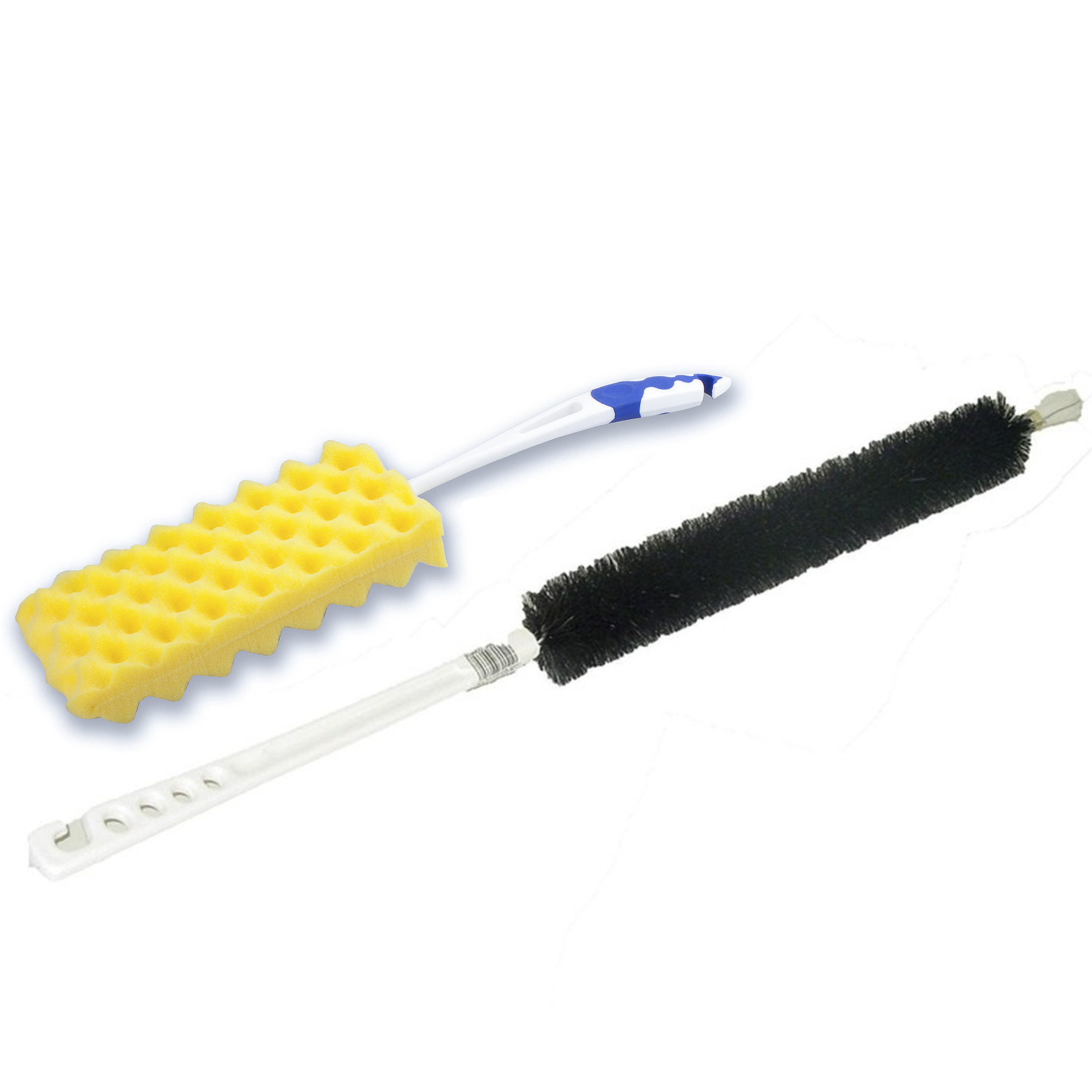 Radiatorborstel set - 2-delig - 63 cm - schuimspons - 46 cm - schoonmaakborstel -