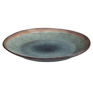 Dinerbord Ella - groen/bruin - stoneware - ø27,5cm - Leen Bakker