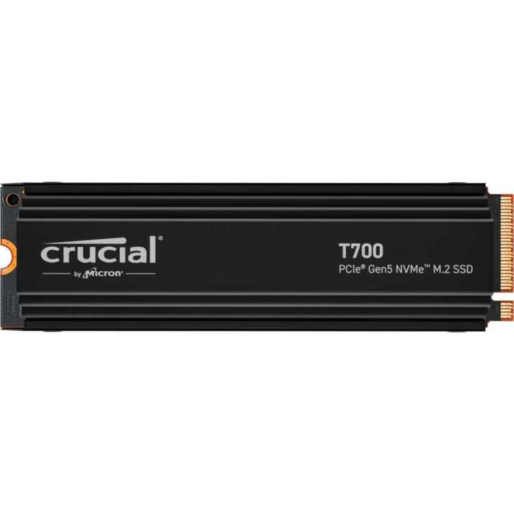 Crucial T700 Heatsink 4 TB ssd CT4000T700SSD5, PCIe 5.0 x4, NVMe 2.0, M.2 2280