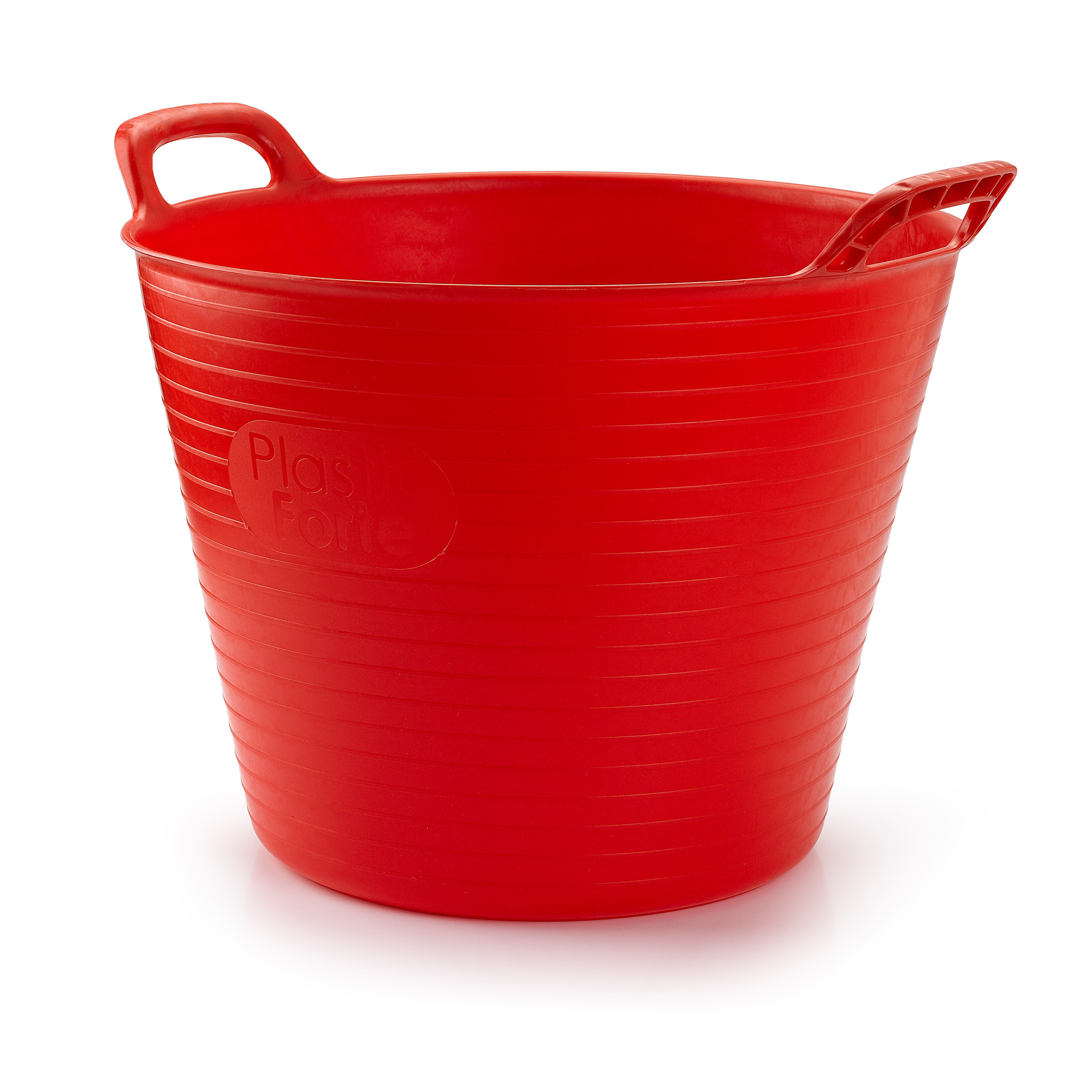Flexibele emmer/kuip - rood - 42 liter - ECO kunststof - rond - 38 x 45 cm -