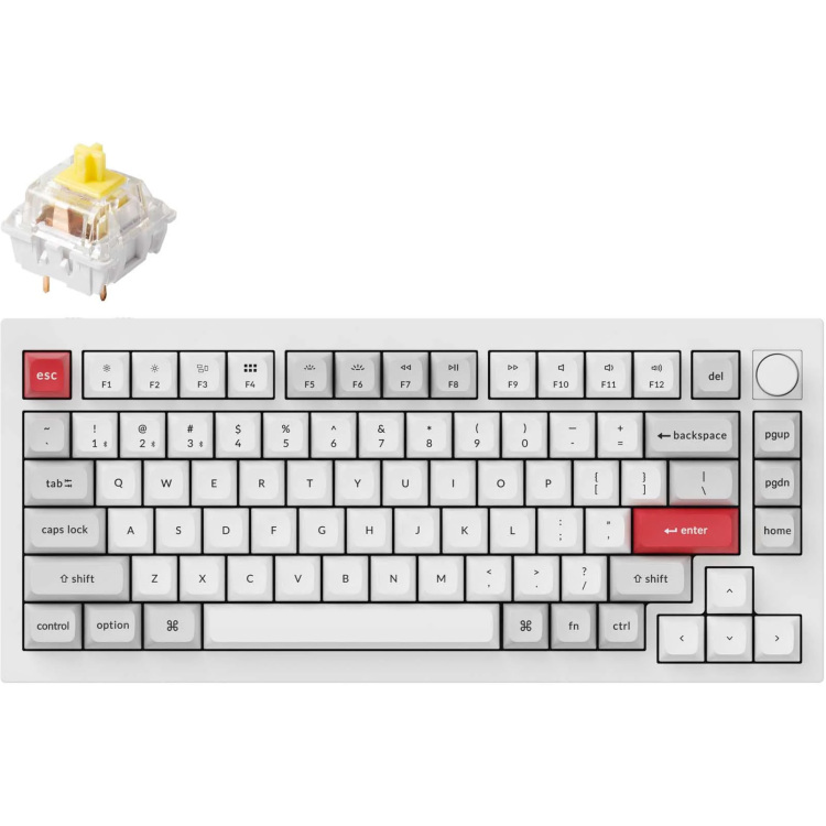 Keychron Q1 Pro-P4 toetsenbord RGB leds, 75%, KSA double-shot PBT, hot swap, Bluetooth 5.1, Knob