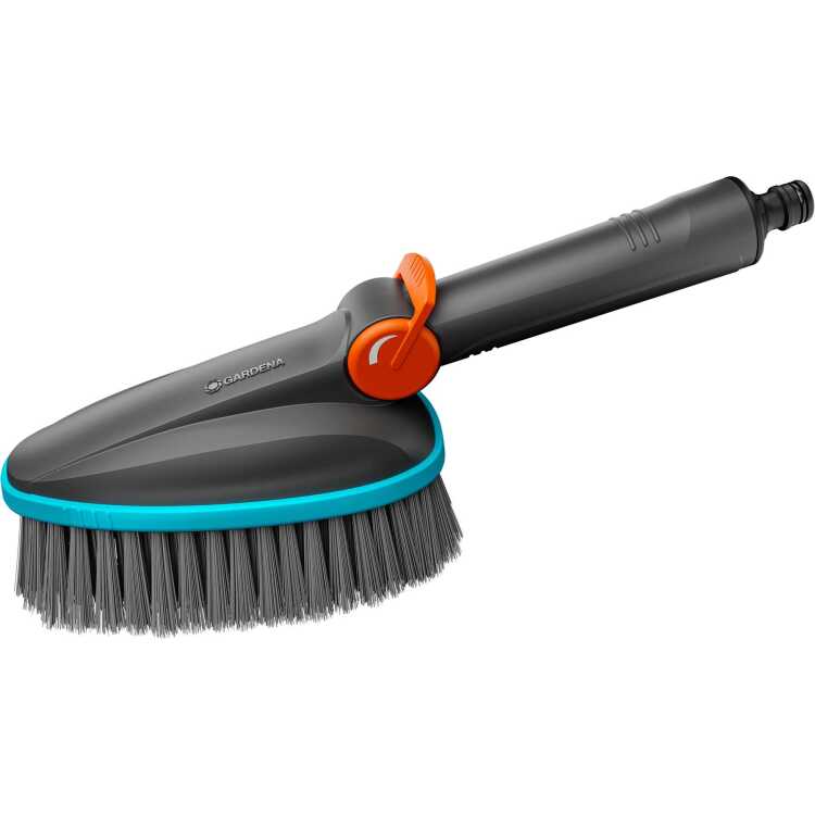GARDENA Cleansystem handborstel M zacht wasborstel 18842-20, met slangaansluiting