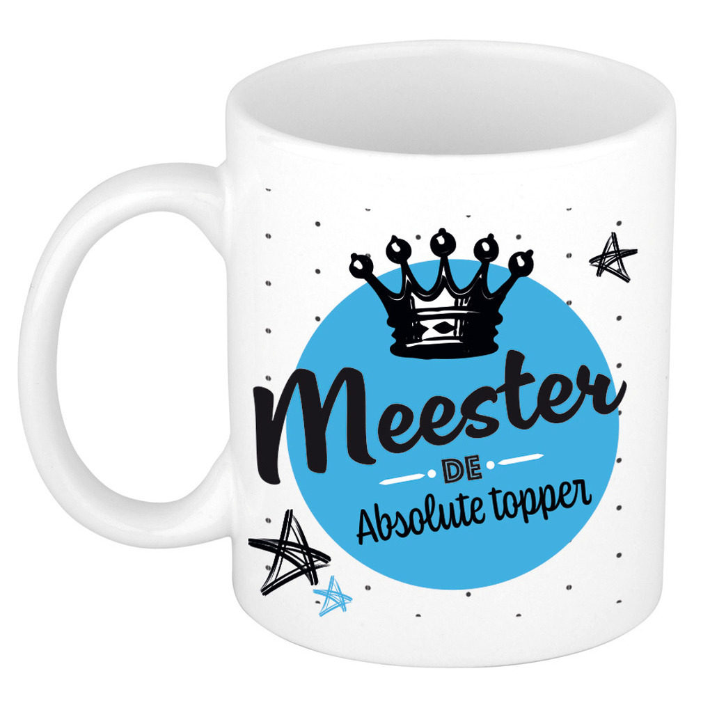 Cadeau koffiemok voor meester/leraar - topper - verjaardag/einde schooljaar kado - meesterdag -