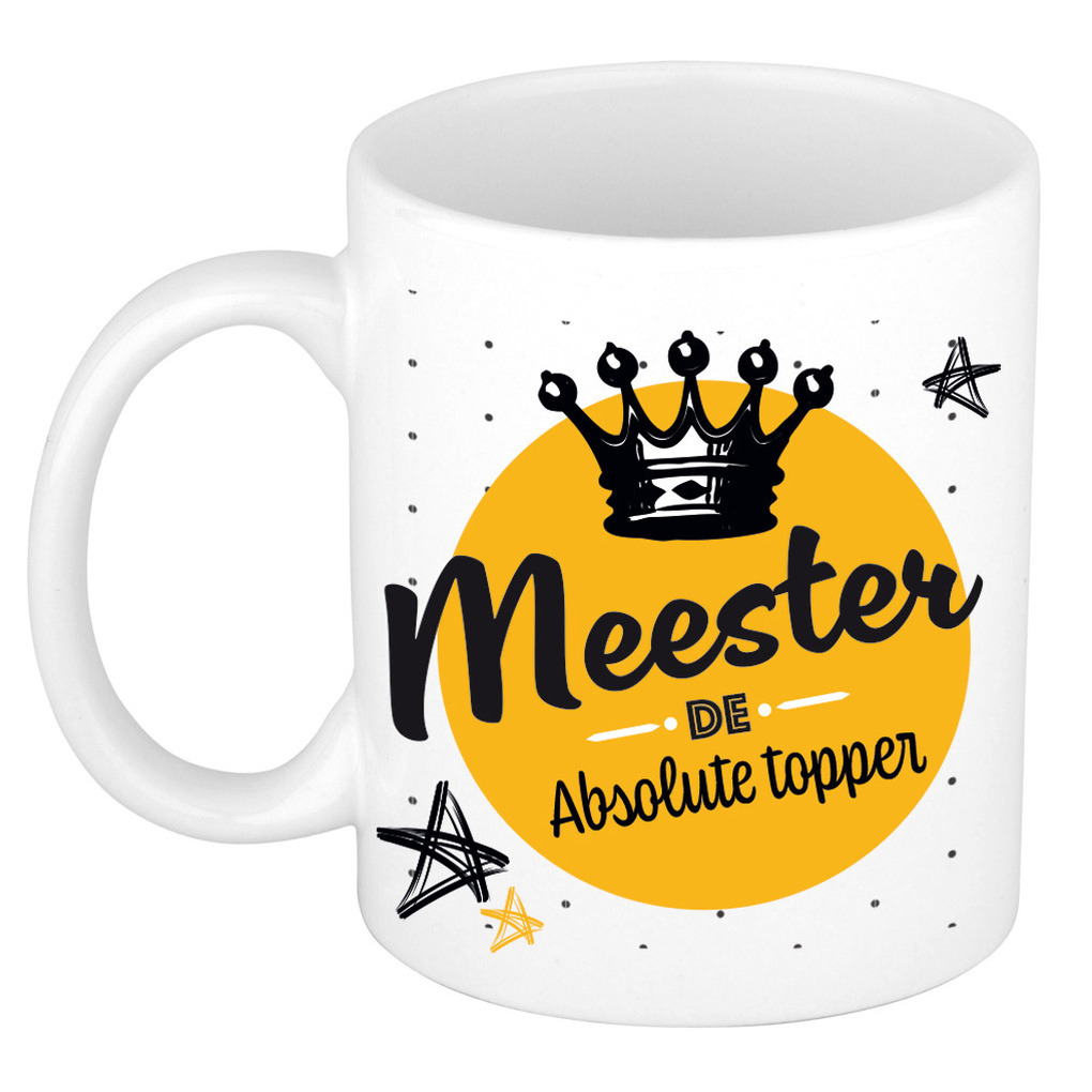 Cadeau koffiemok voor meester/leraar - topper - verjaardag/einde schooljaar kado - meesterdag -