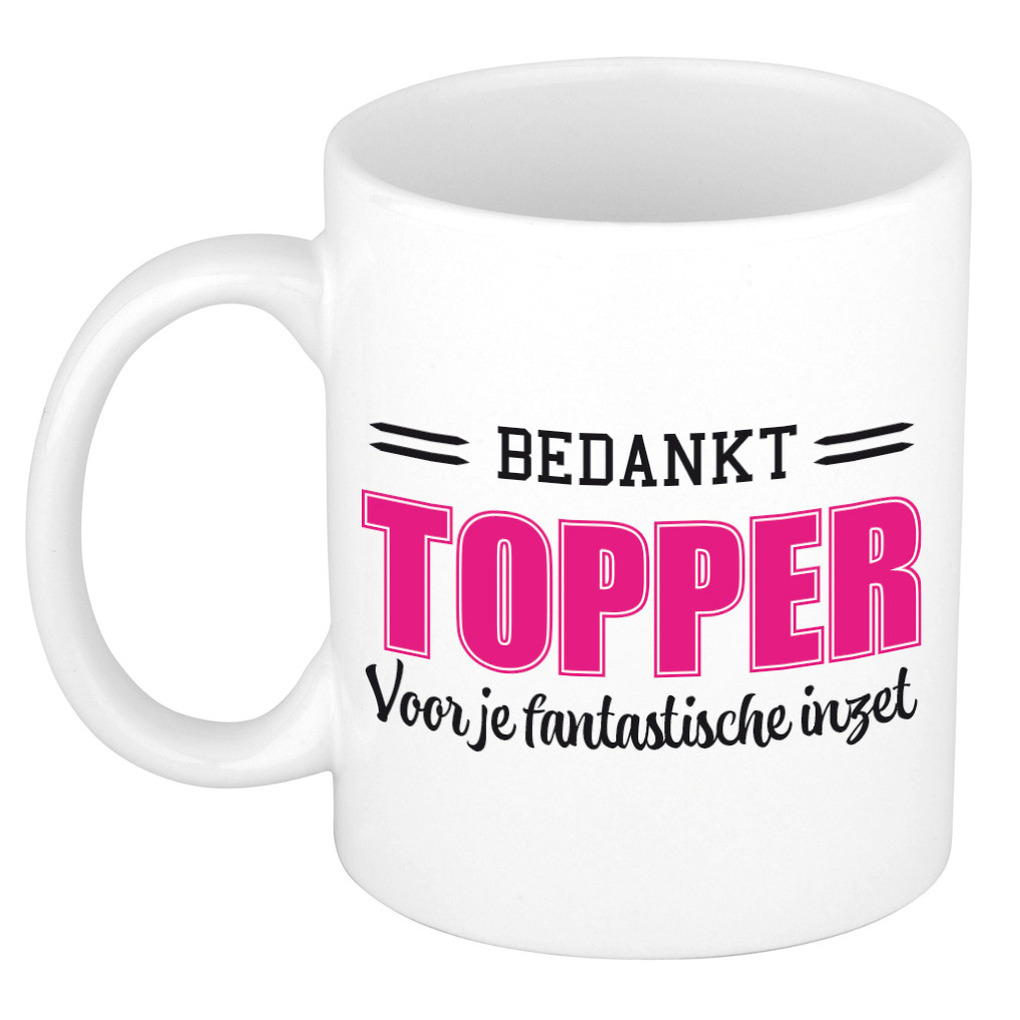 Cadeau koffiemok voor collega/werknemer - bedankt topper - afscheidscadeau - pensioen kado -