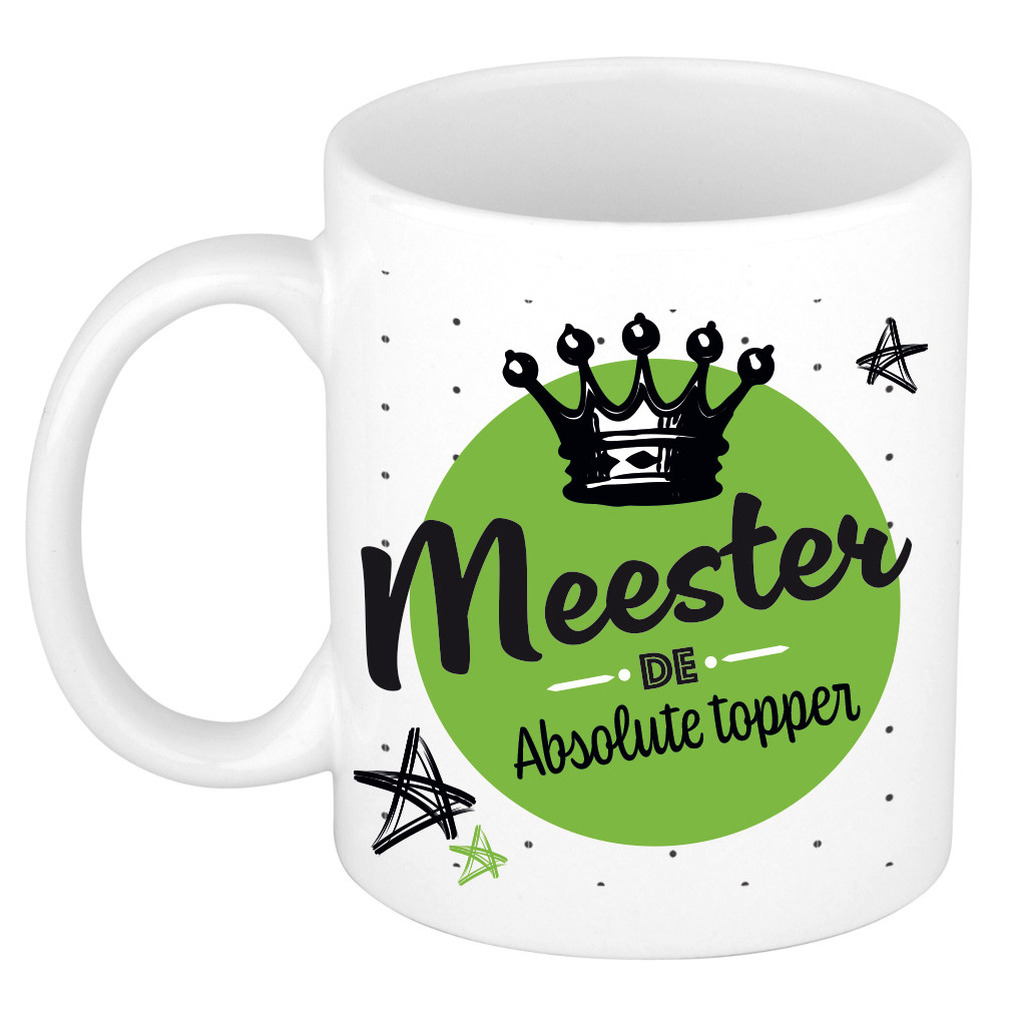 Cadeau koffiemok voor meester/leraar - topper - verjaardag/einde schooljaar kado - meesterdag -