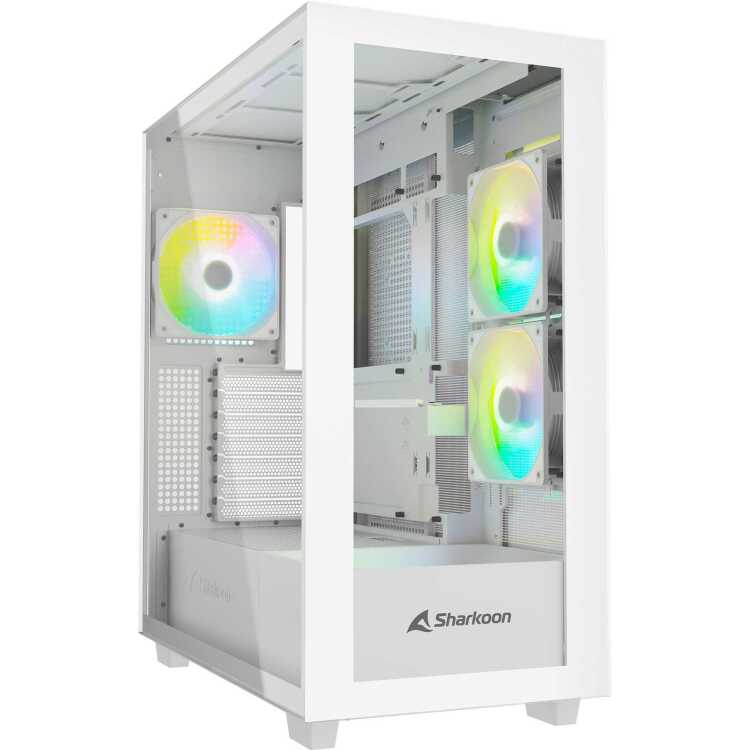 Sharkoon Rebel C60 RGB tower behuizing 2x USB-A | 1x USB-C | RGB | Tempered Glass