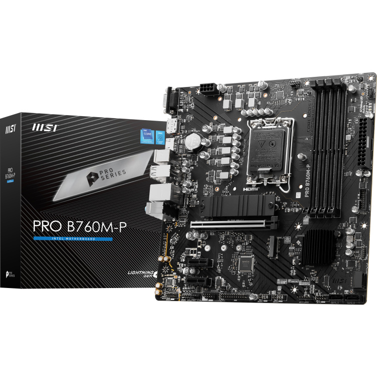 MSI PRO B760M-P moederbord RAID, Gb-LAN, Sound, µATX