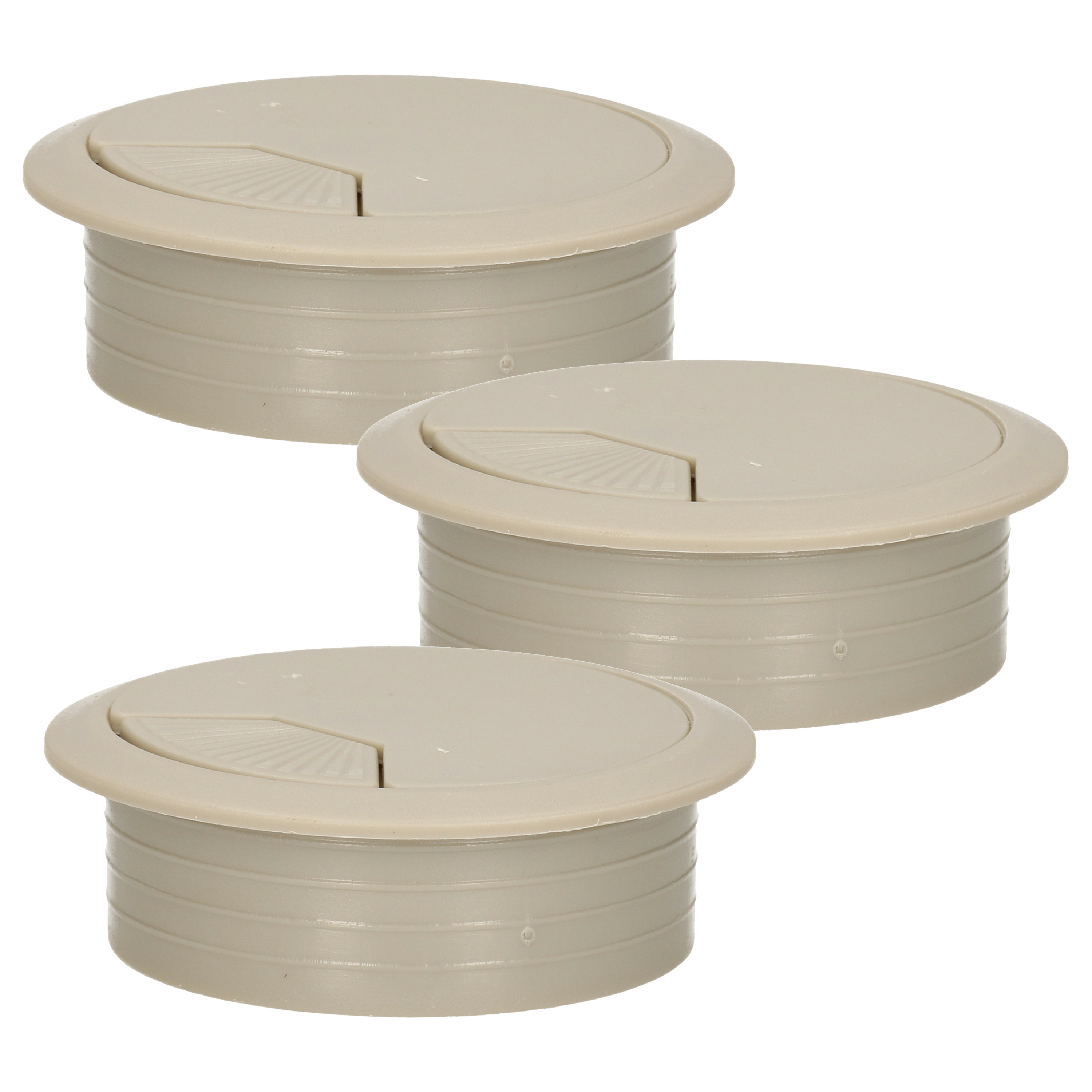 AMIG Kabeldoorvoer - 3x - kunststof dop met opening - Dia 60 mm x H20 mm - grijs -