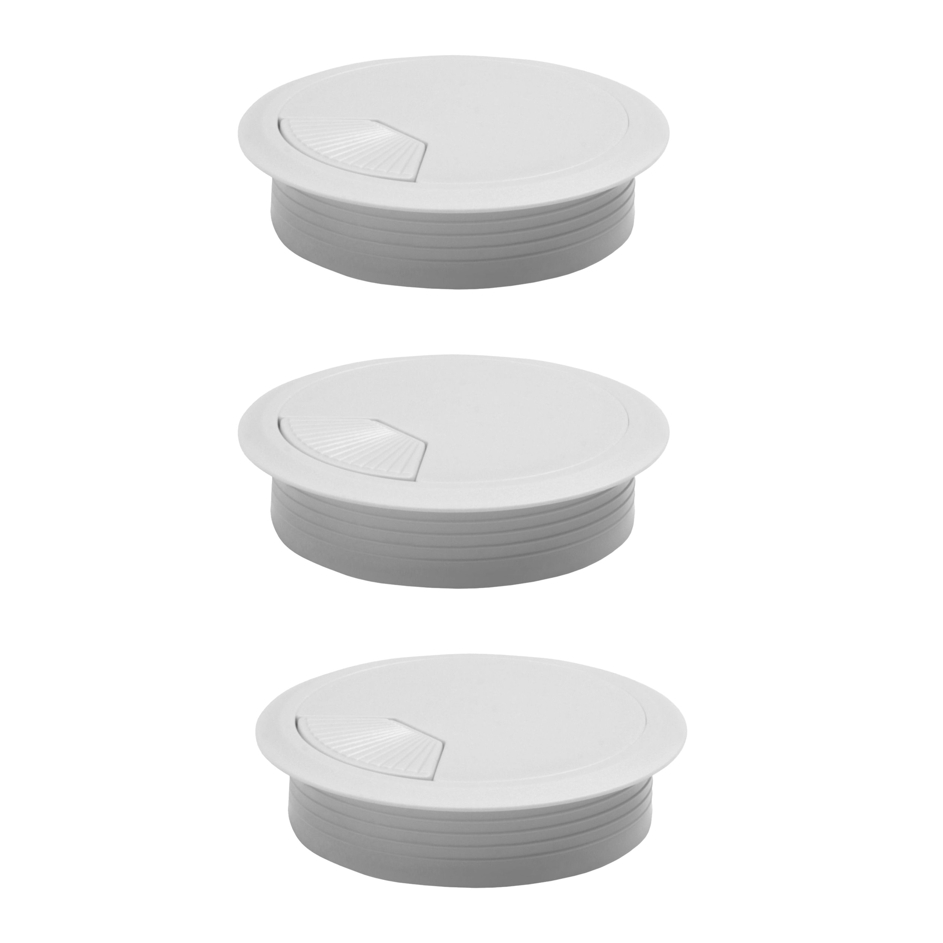 AMIG Kabeldoorvoer - 3x - kunststof dop met opening - Dia 60 mm x H20 mm - wit -