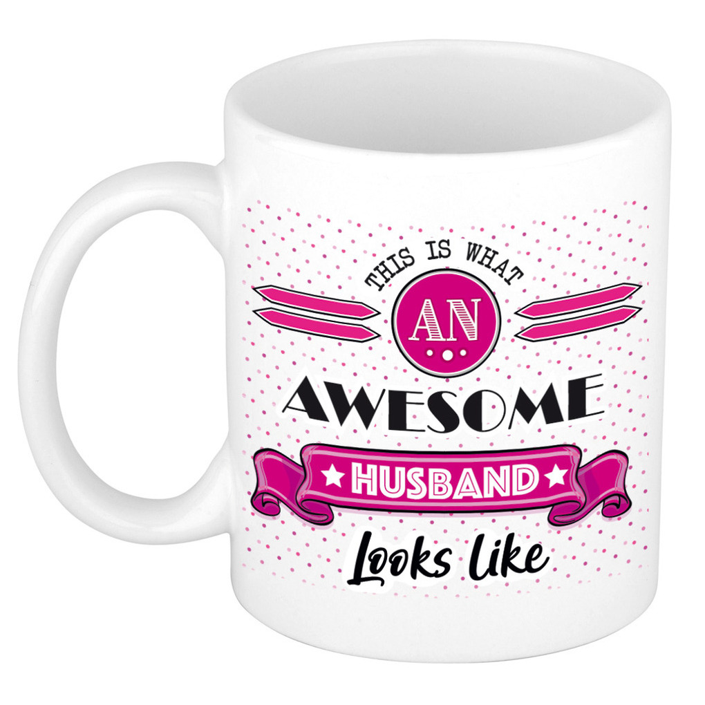 Cadeau koffiemok voor een geweldige man - roze - keramiek - 300 ml -