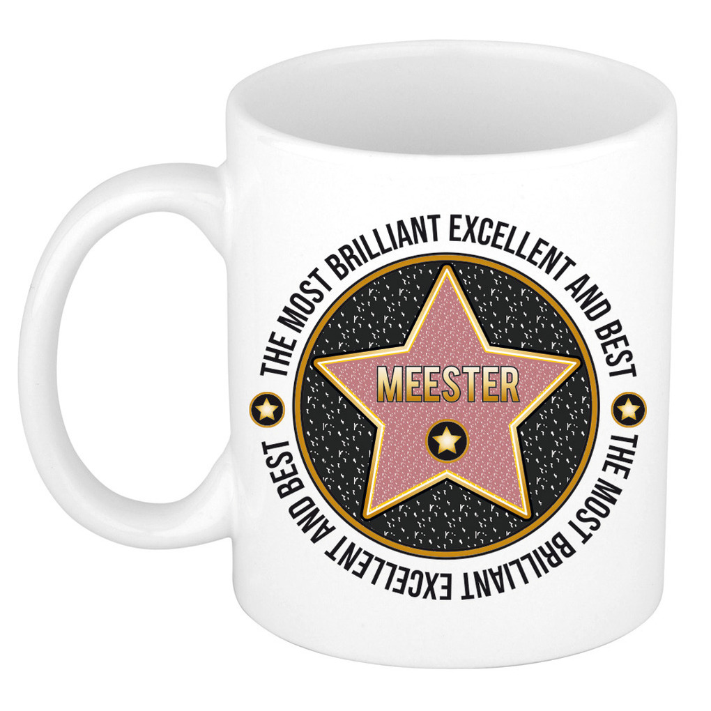 Cadeau koffiemok voor de beste meester - walk of fame - keramiek - 300 ml -