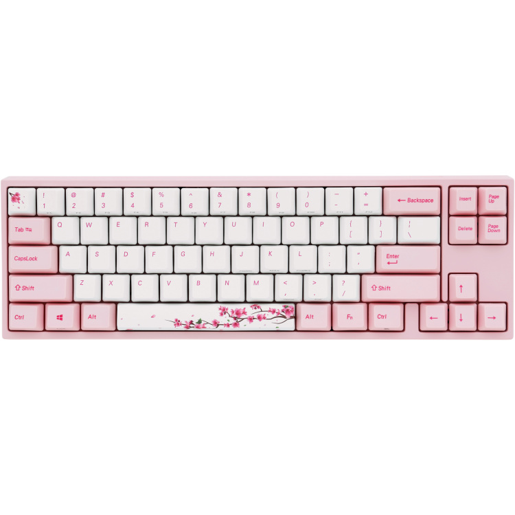 Ducky MIYA Pro Sakura V1 toetsenbord 65%, roze leds, Dye Sub PBT keycaps