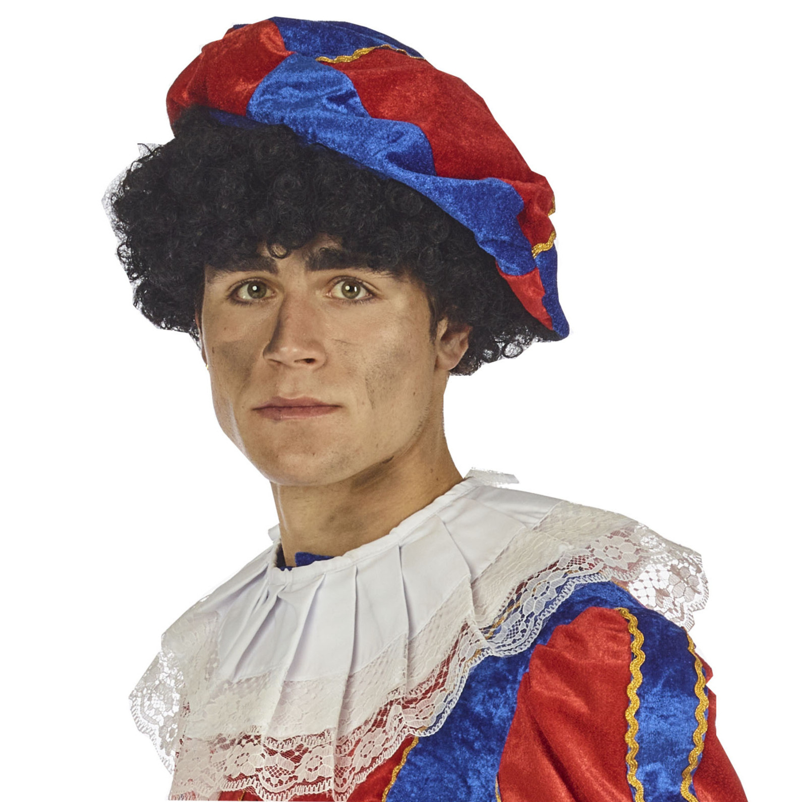 Pieten verkleed baret/muts/pet - 2x - blauwe/rood - voor volwassenen -