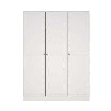 Kledingkast Lynn 3-deurs - wit - 200x147x62 cm - Leen Bakker