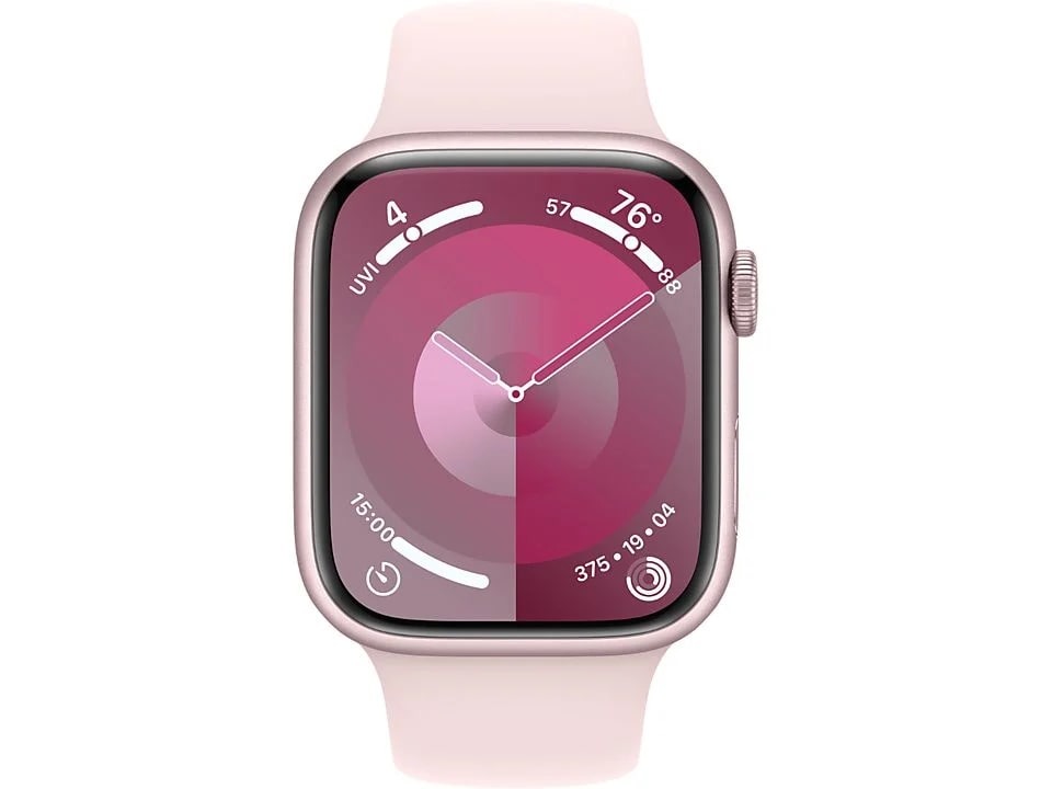 Apple Watch Series 9 45mm Roze Aluminium Sportband M/L Smartwatch Roze
