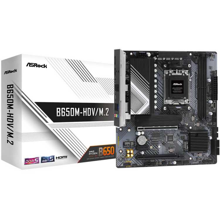 ASRock B650M-HDV/M.2 moederbord RAID, 2.5 Gb-LAN, Sound, µATX