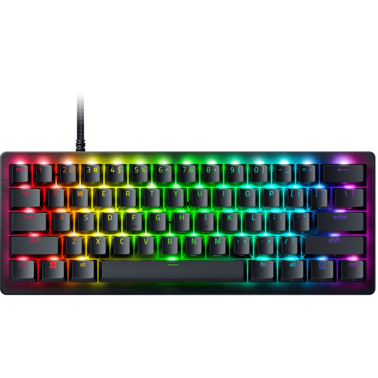 Razer Huntsman V3 Pro mini gaming toetsenbord 60%, Razer Analog Optical v2, RGB leds, Doubleshot PBT