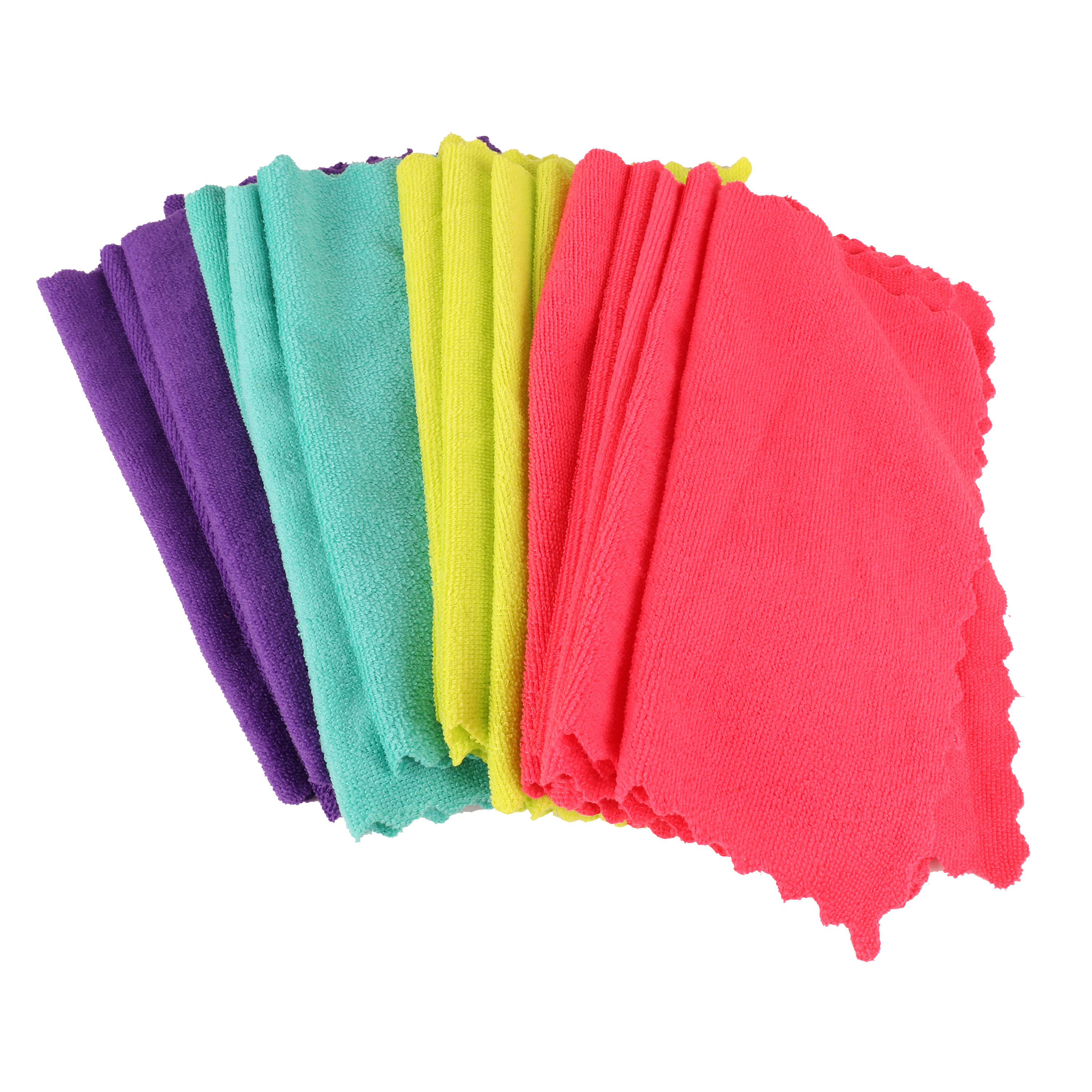Microvezel huishoud/schoonmaakdoekjes - 20x stuks - gekleurd - 30 x 30 cm - voor dagelijks gebruik -