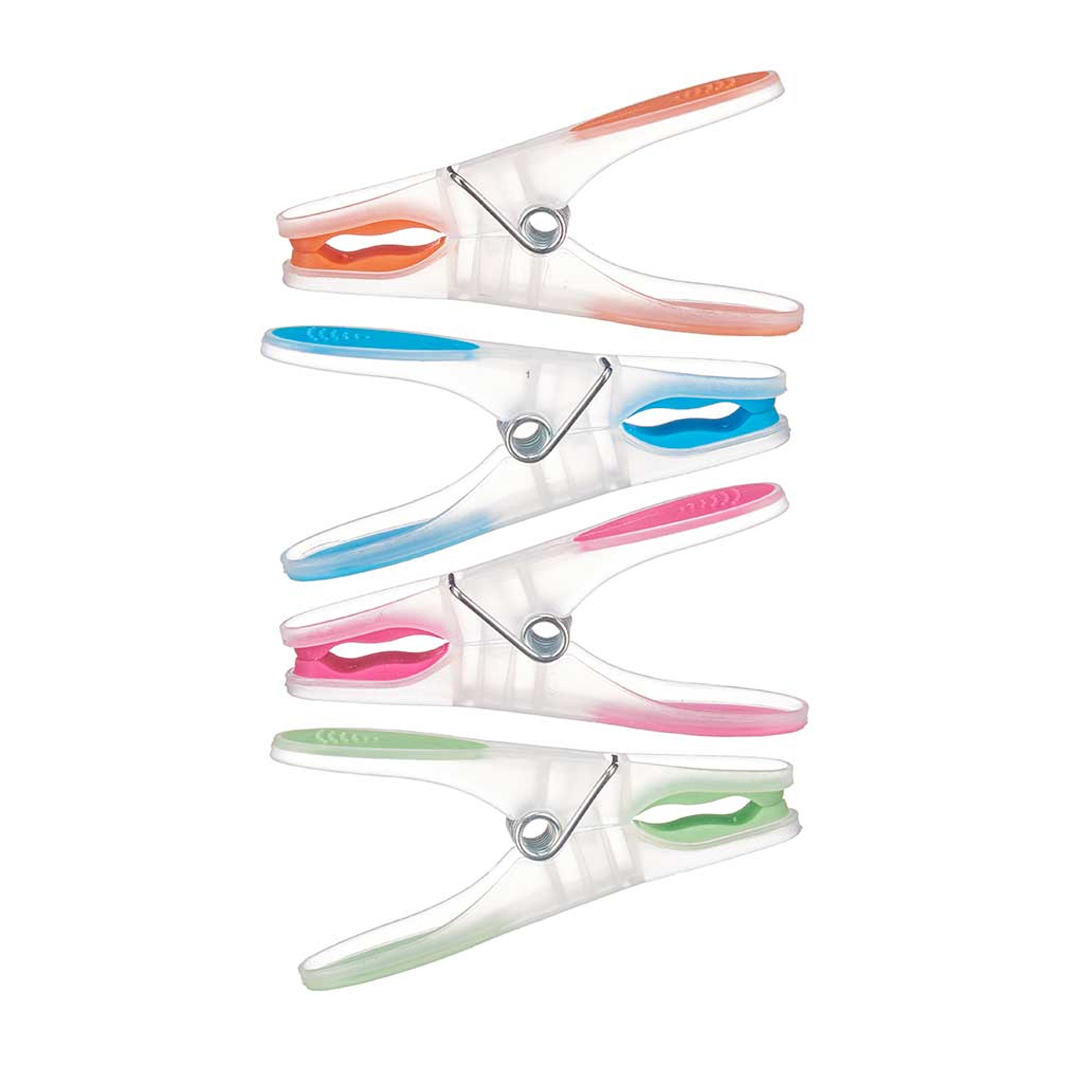 Anti-slip wasknijpers - 100x stuks - kleurenmix - kunststof - 8 cm -