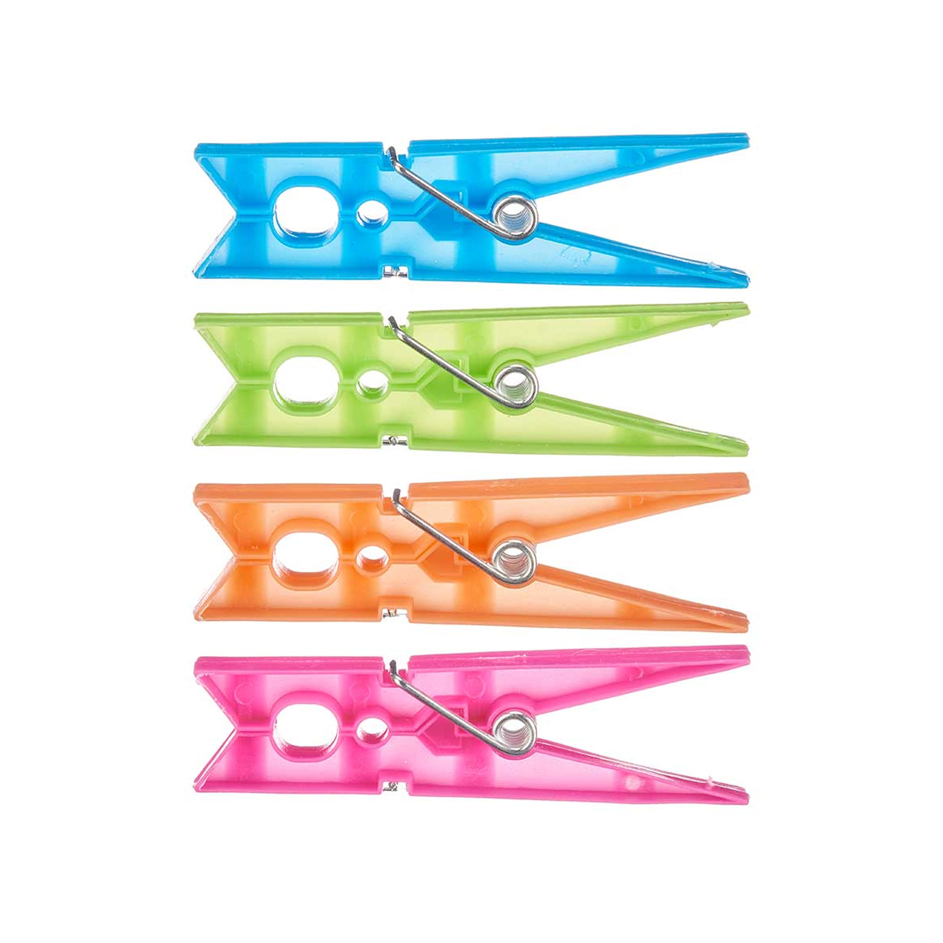Wasknijpers - 96x stuks - kleurenmix fel - kunststof - 8 cm -