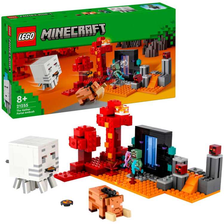 LEGO Minecraft - Hinderlaag bij het Nether-portaal constructiespeelgoed 21255