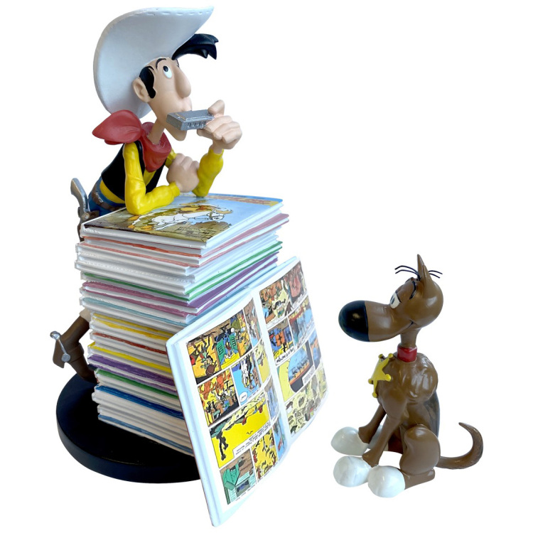 Diverse Lucky Luke: Lucky Luke and Rantanplan Stack of Comics Collector Figure decoratie