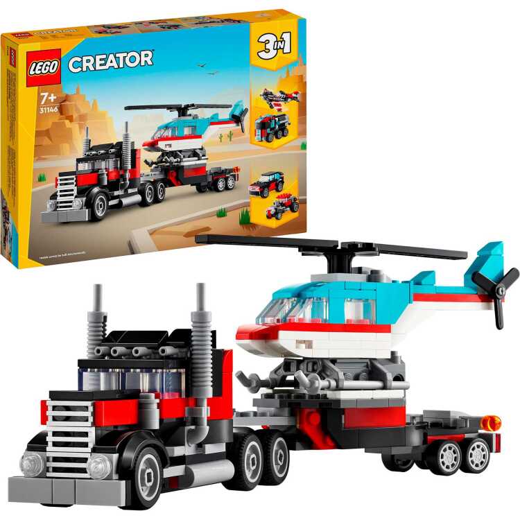 LEGO Creator 3-in-1 - Truck met helikopter constructiespeelgoed 31146