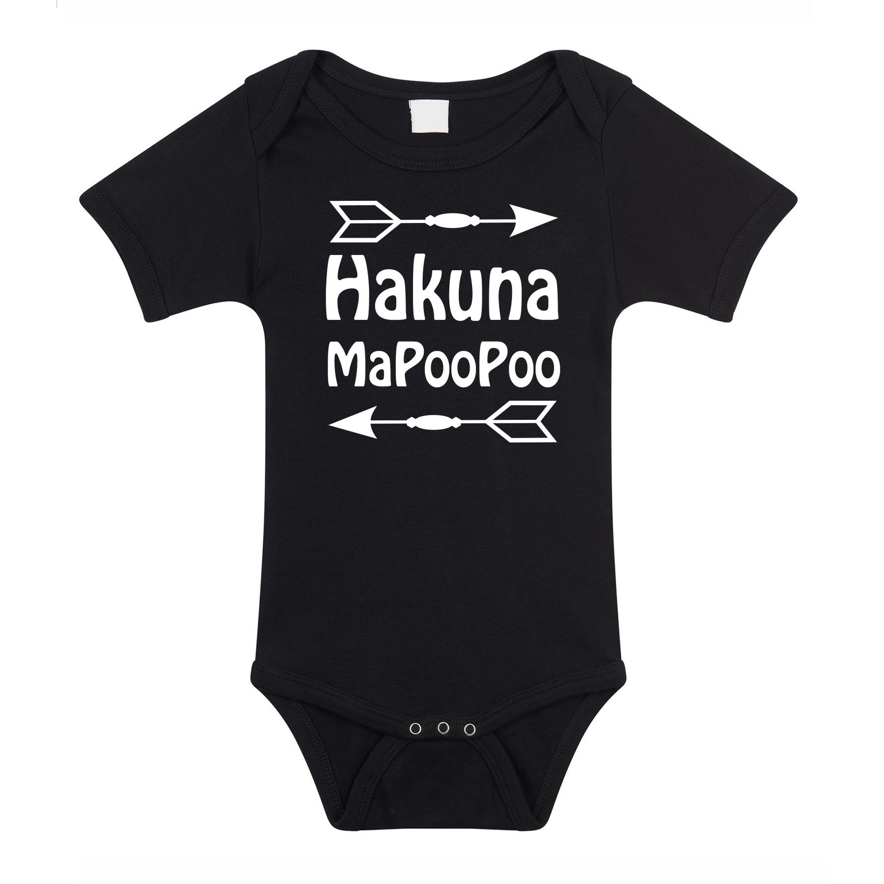 Baby rompertje - hakuna mapoopoo - zwart - kraam cadeau - babyshower 80 (9-12 maanden) -
