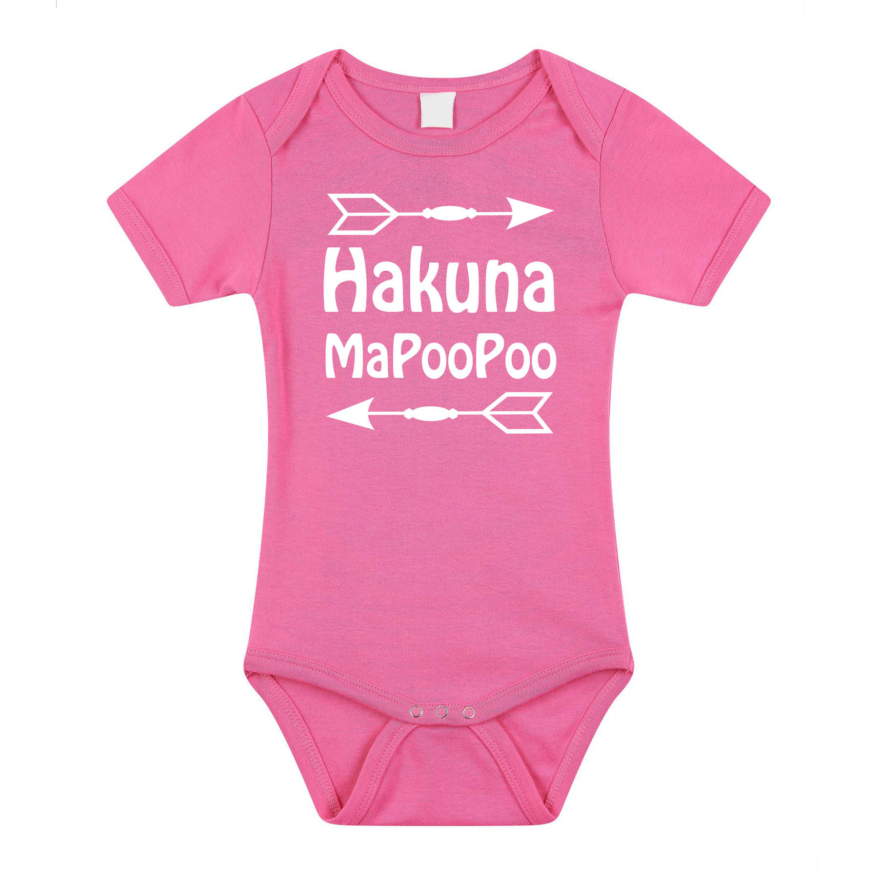 Baby rompertje - hakuna mapoopoo - roze - kraam cadeau - babyshower 68 (4-6 maanden) -