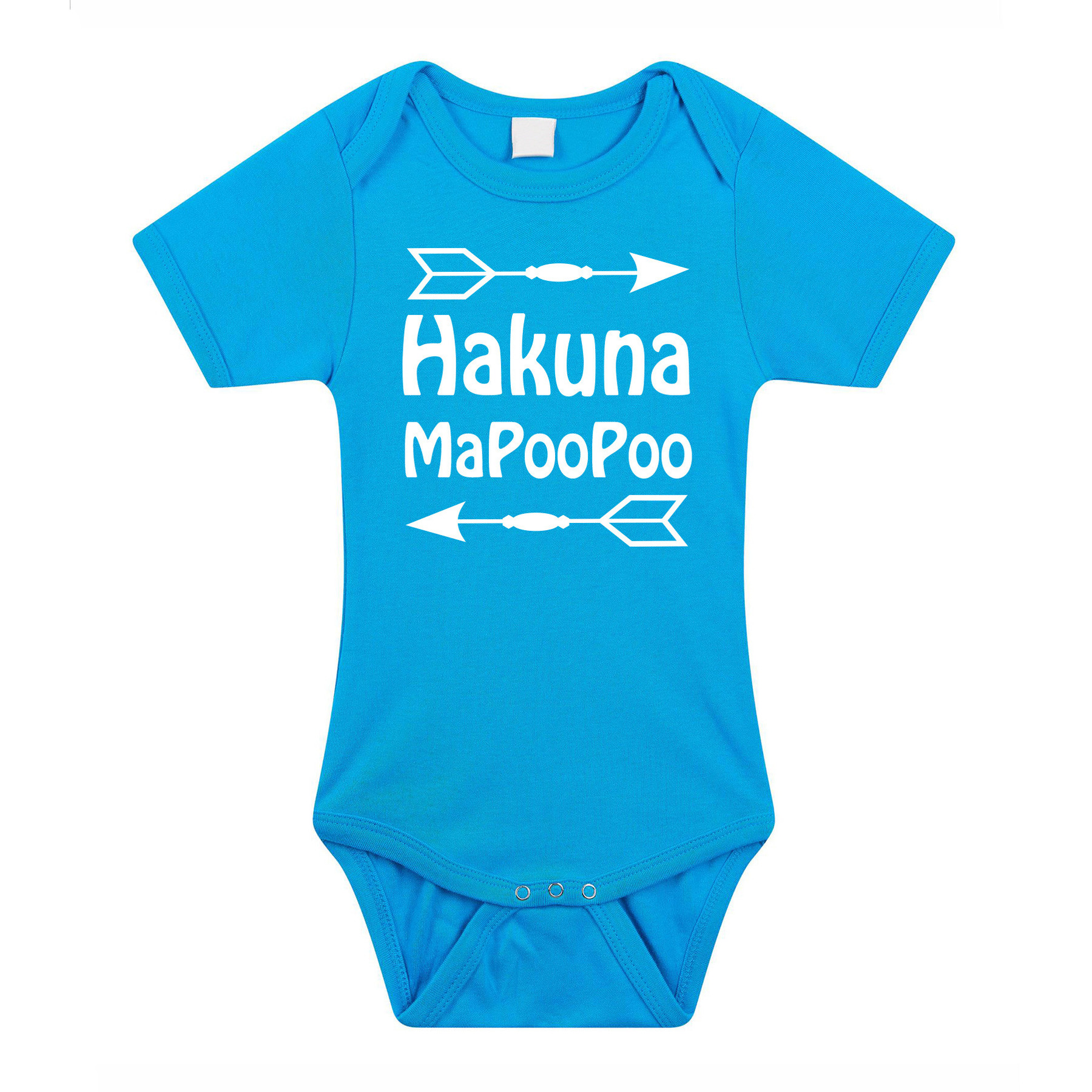 Baby rompertje - hakuna mapoopoo - blauw - kraam cadeau - babyshower 68 (4-6 maanden) -