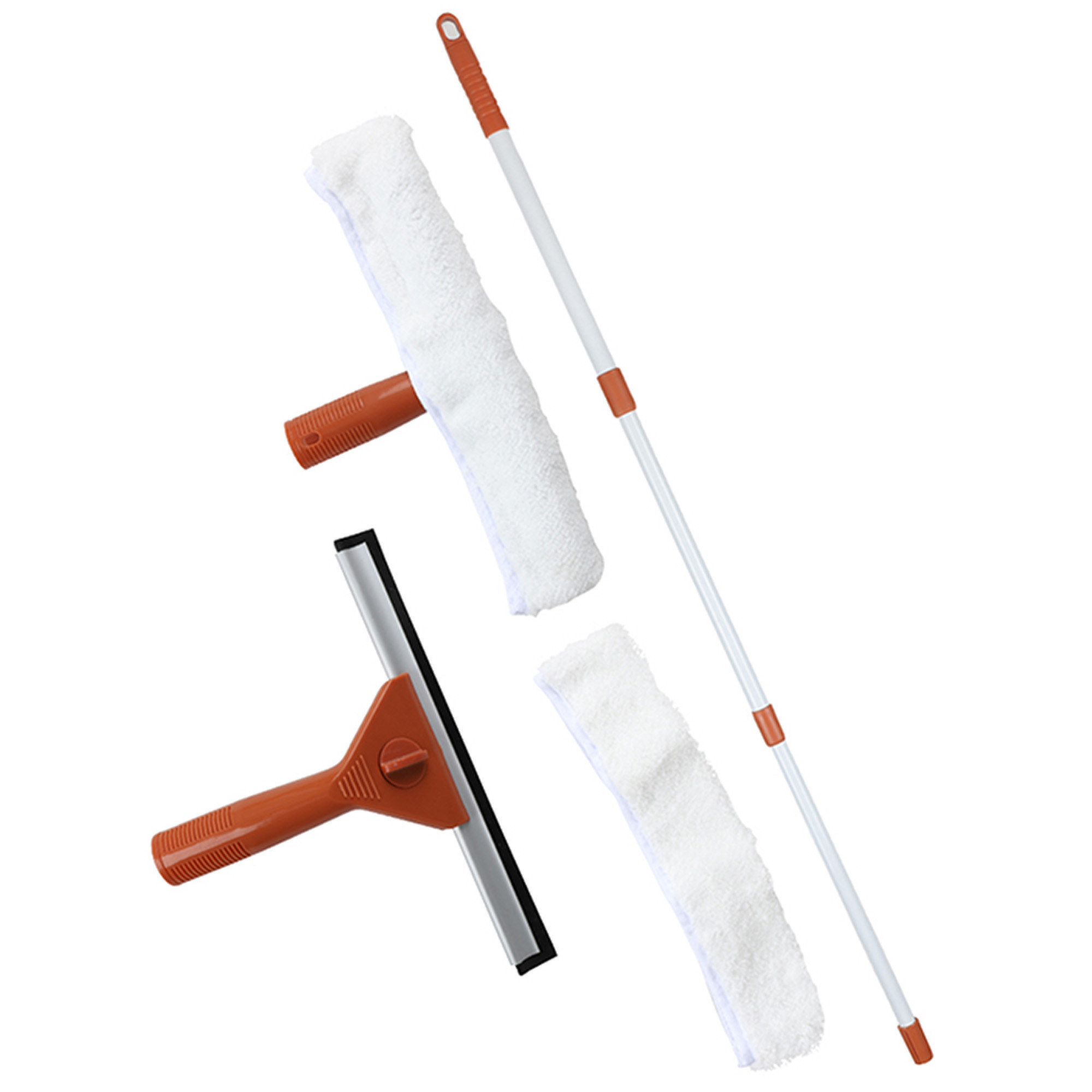 Raamwisser met telescoopsteel - 5-delig - 128 cm - bruin - ramenwasser -