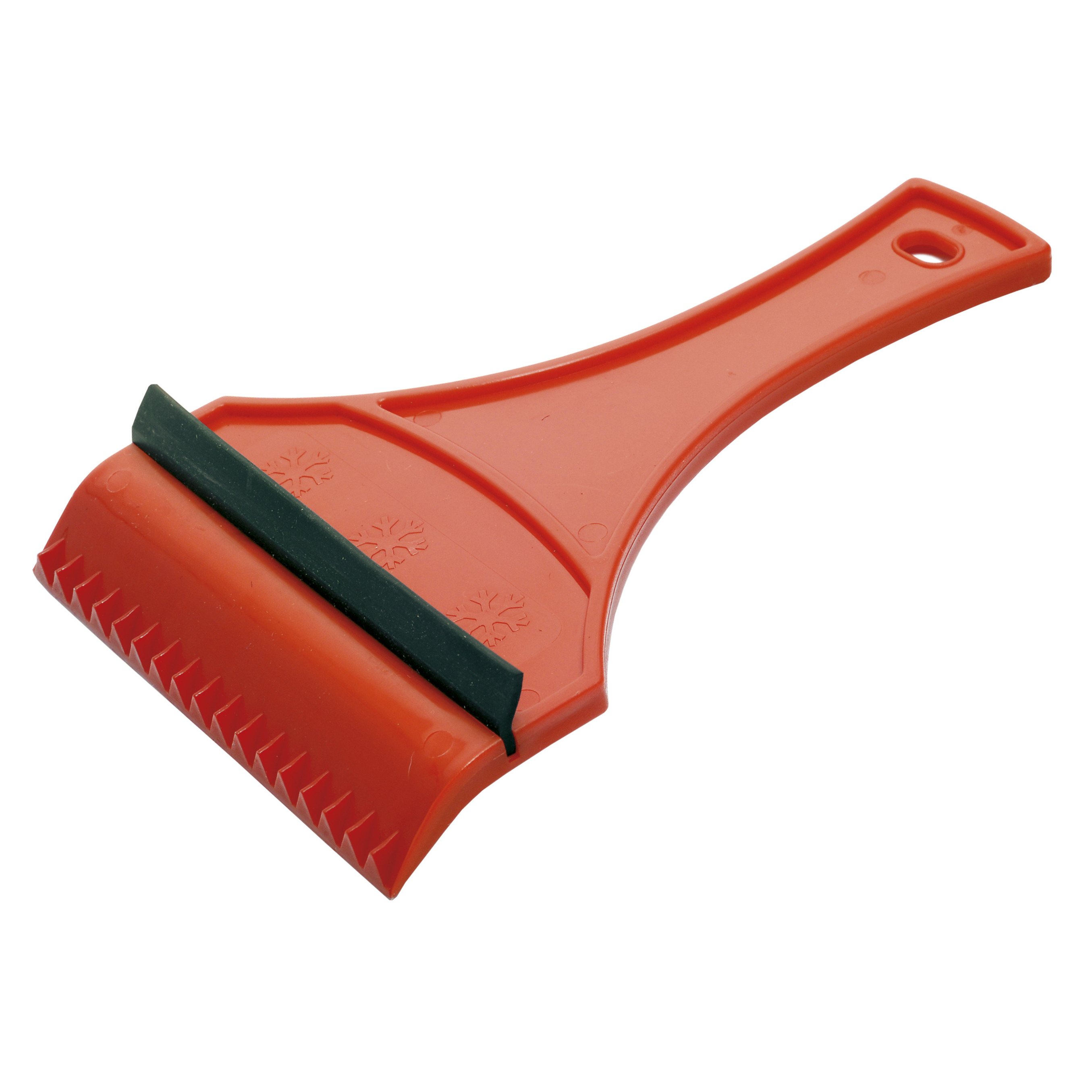 IJskrabber/raamkrabber rood kunststof met rubberen trekker 12 x 18 cm -