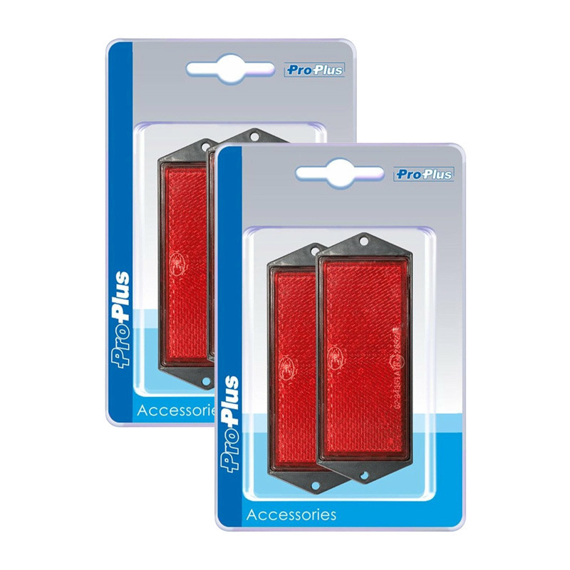 Reflector - set 4x - rood - schroefbevestiging - 104 x 40 mm -