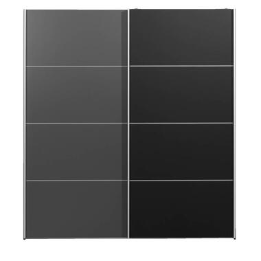 Schuifdeurkast Verona antraciet - antraciet/zwart - 200x182x64 cm - Leen Bakker