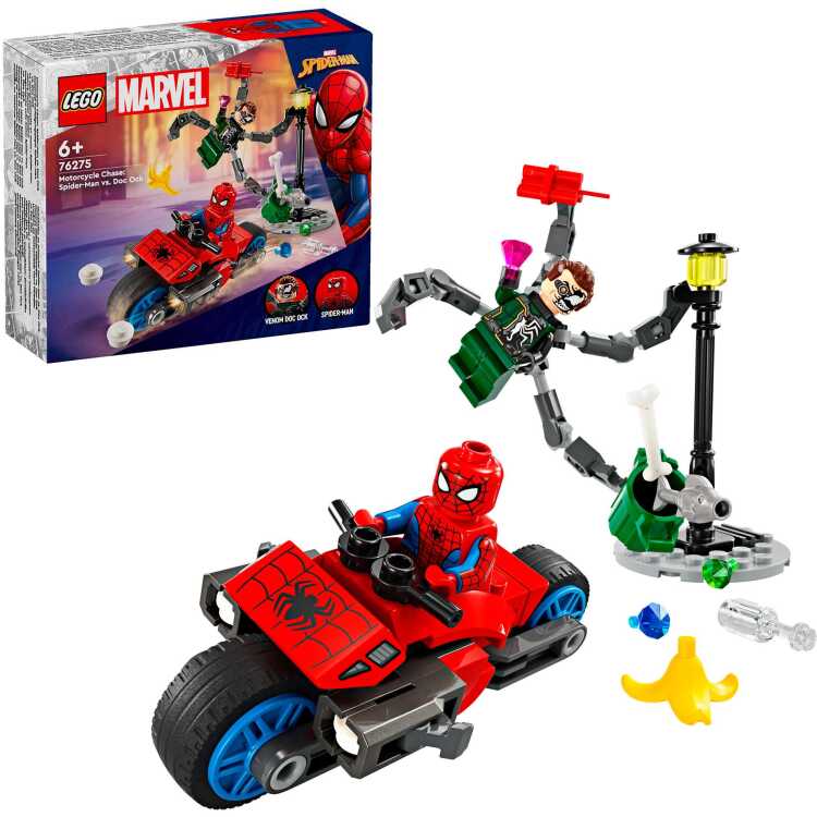 LEGO Marvel - Motorachtervolging: Spider-Man vs. Doc Ock constructiespeelgoed 76275