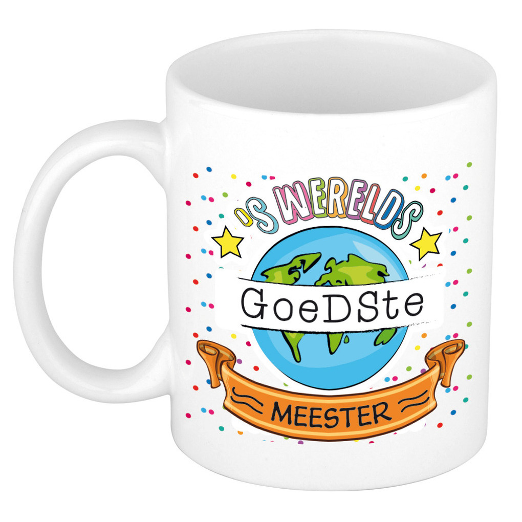 Cadeau koffiemok voor geweldige leraar - blauw - keramiek - 300 ml - juf/meester dag -