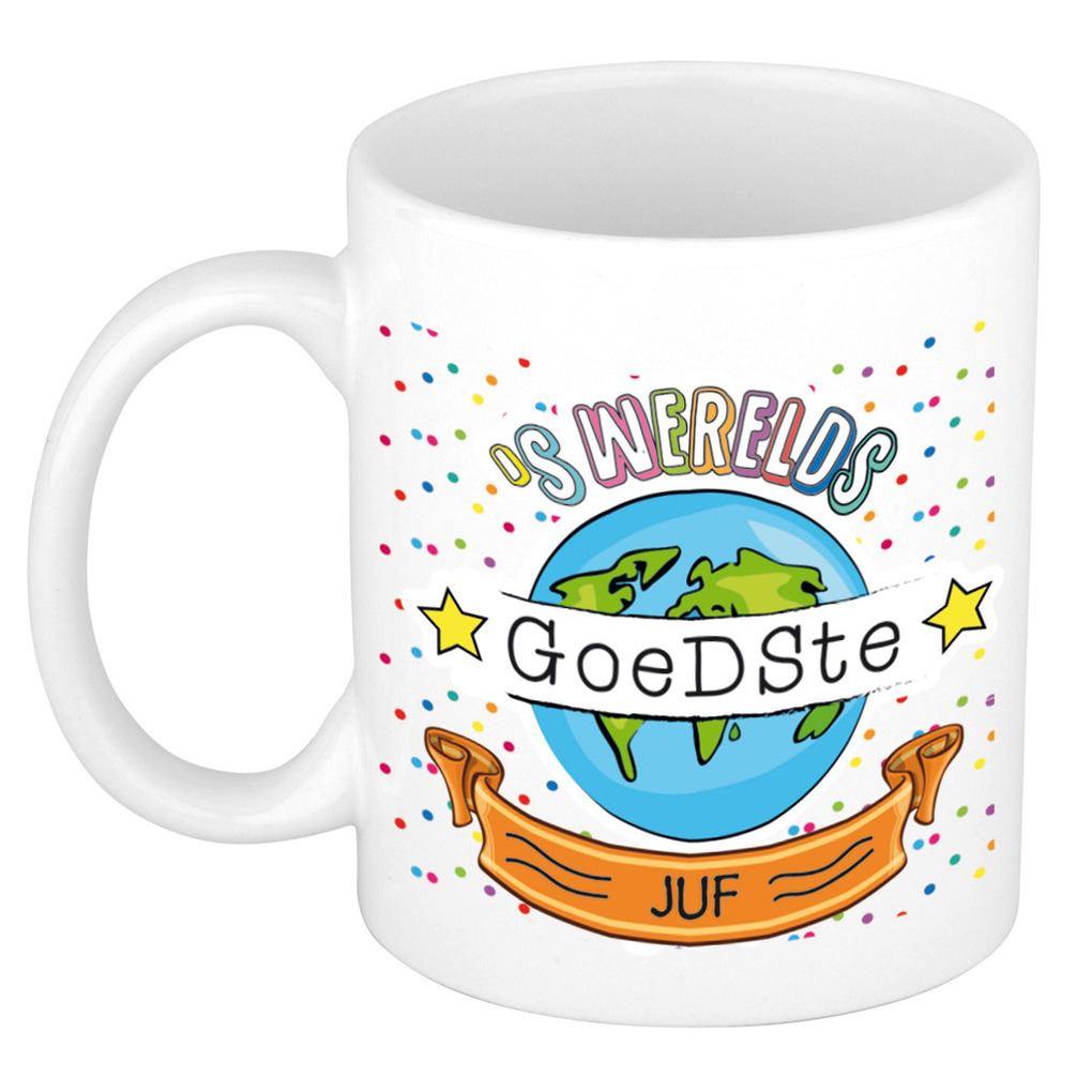 Cadeau koffiemok voor geweldige leraar - blauw - keramiek - 300 ml - juf/meester dag -