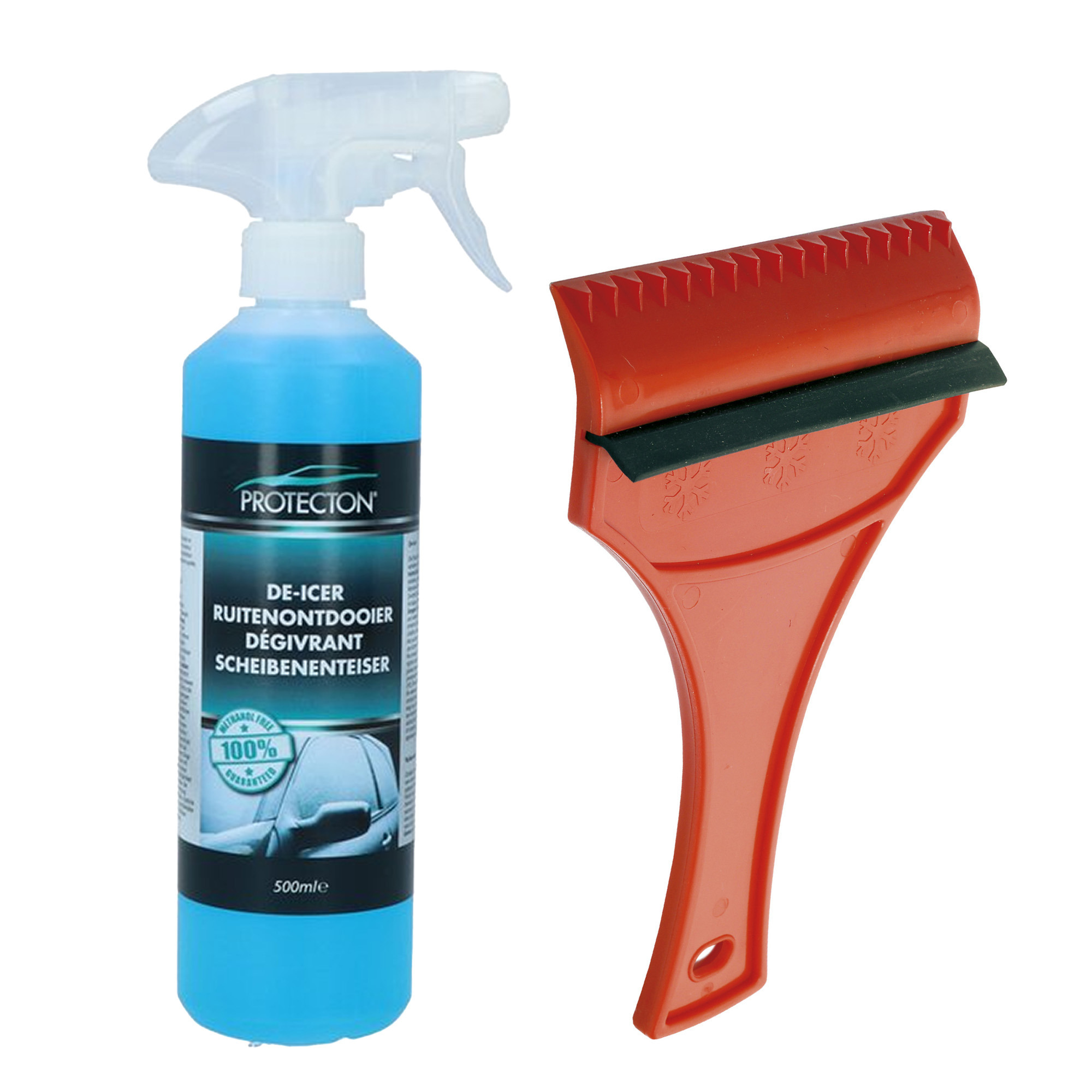 Ijskrabber met antivries spray voor auto - 500 ml - incl. trekker - ruitenontdooier -