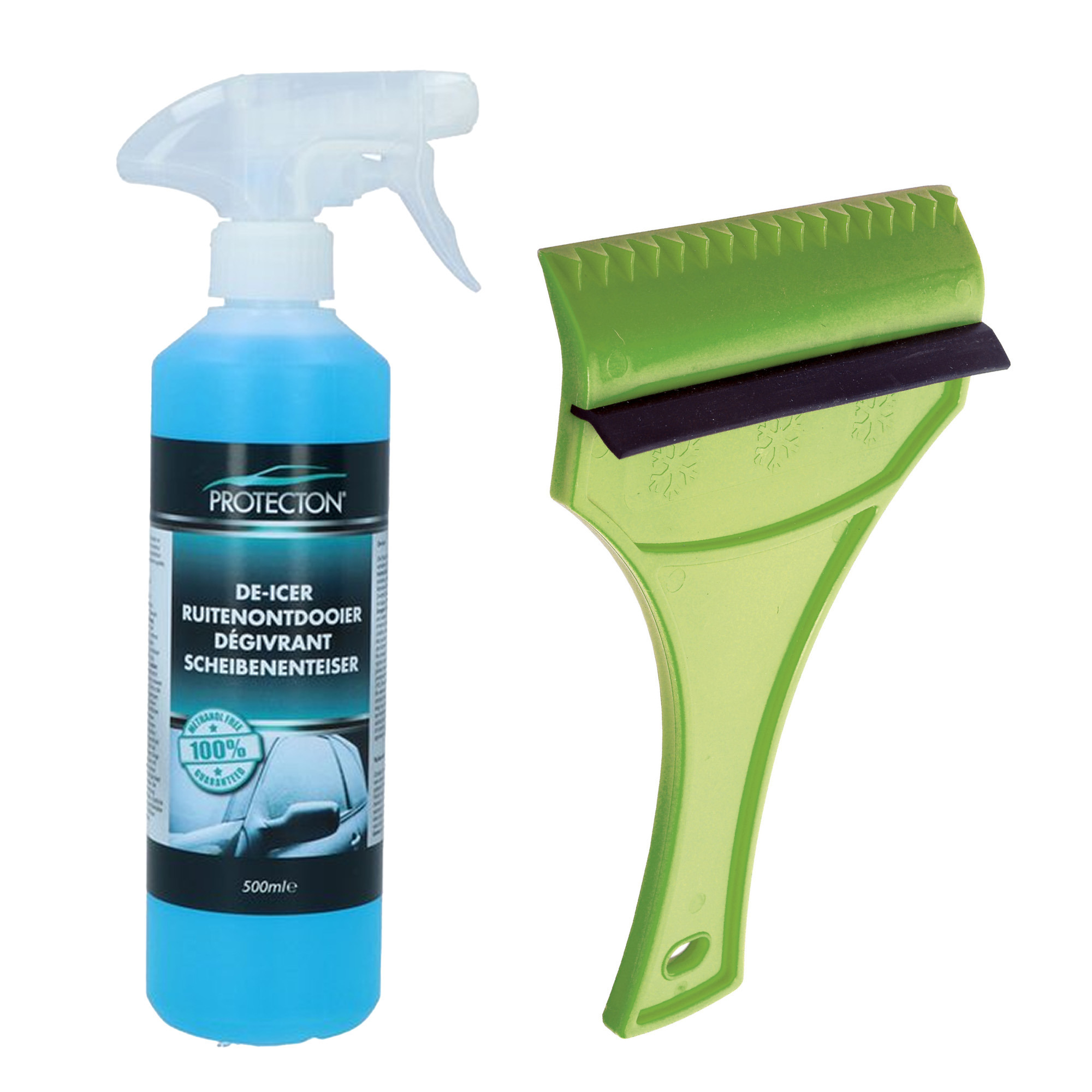 Ijskrabber met antivries spray voor auto - 500 ml - incl. trekker - ruitenontdooier -