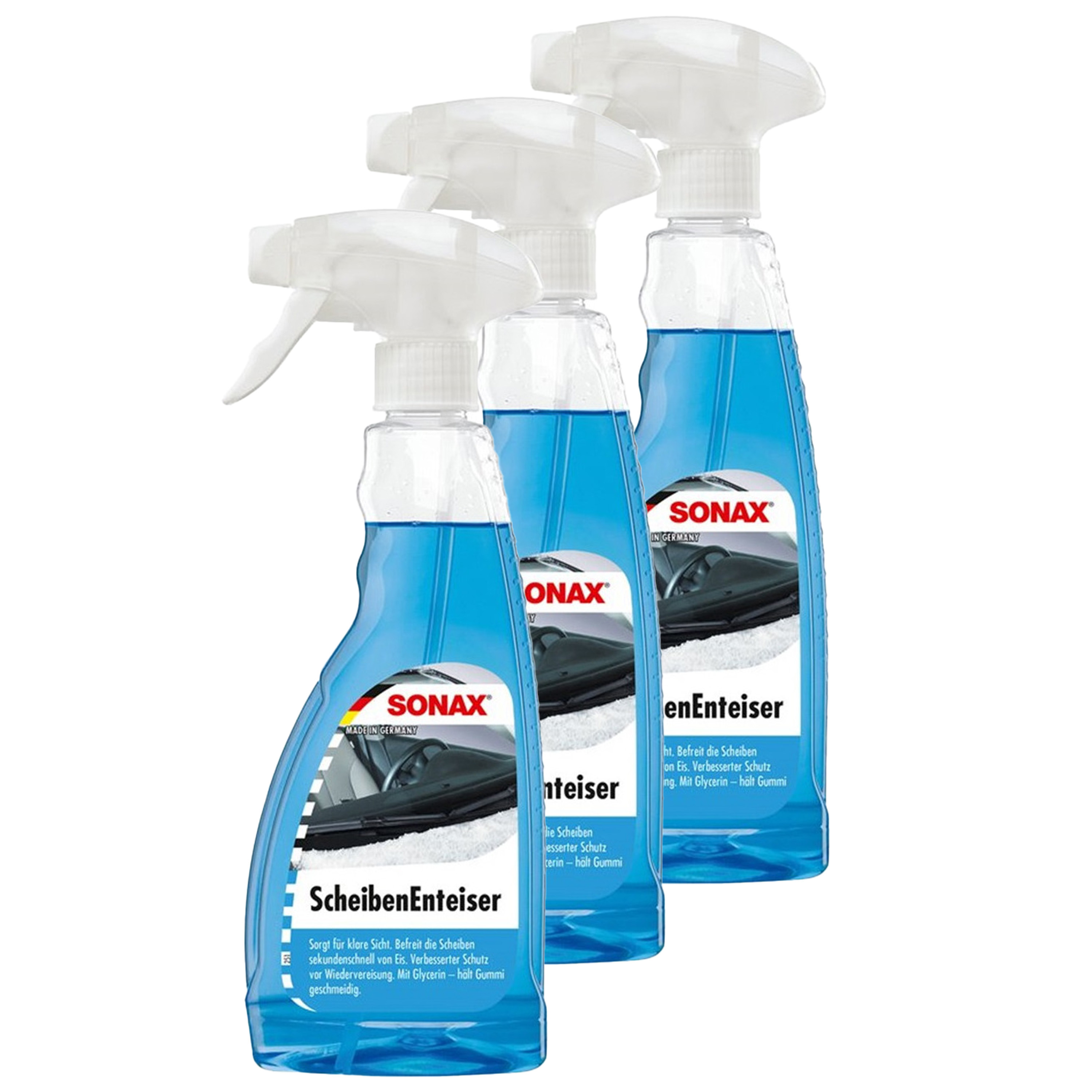 Ruitenontdooier spray - 3x - voor auto - 500 ml - antivries sprays - winter/vorst -