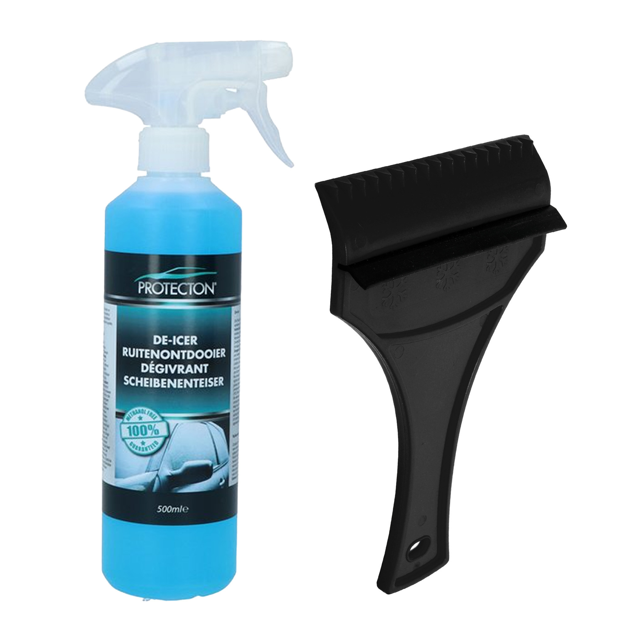 Ijskrabber met antivries spray voor auto - 500 ml - incl. trekker - ruitenontdooier -