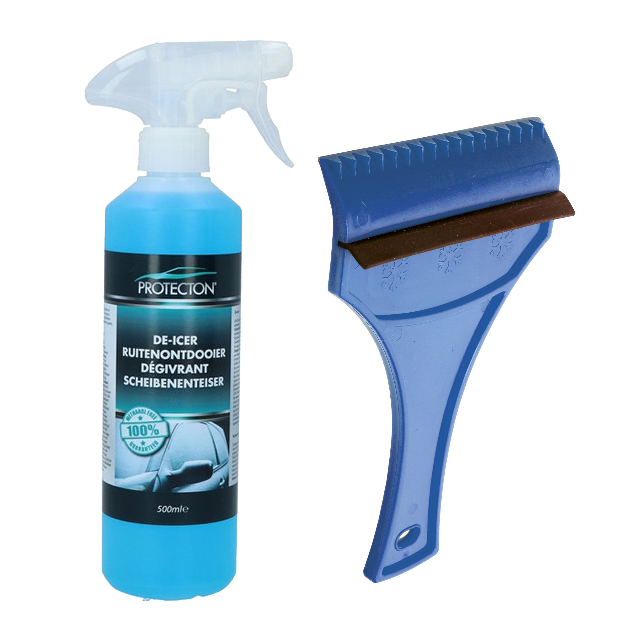 Ijskrabber met antivries spray voor auto - 500 ml - incl. trekker - ruitenontdooier -