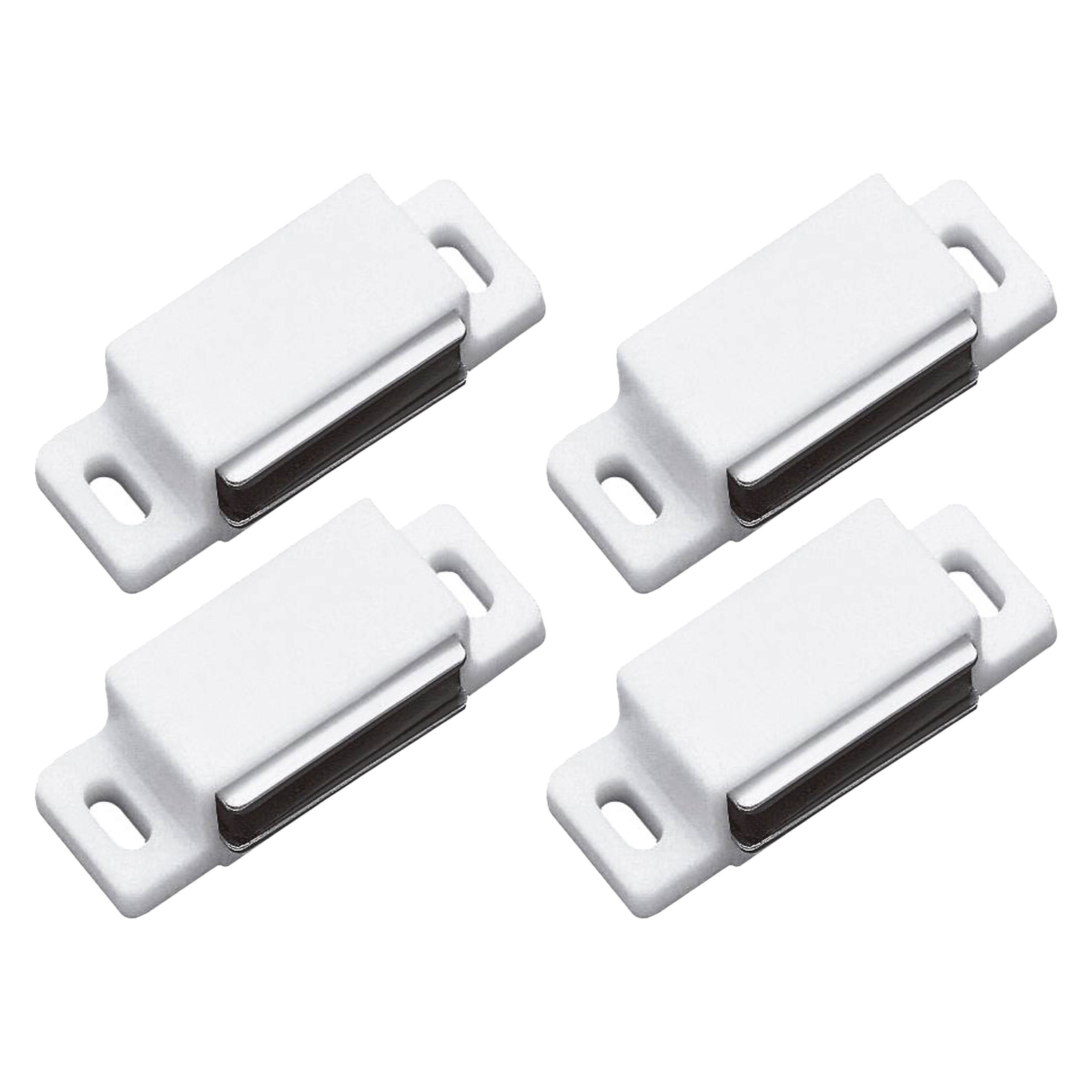 AMIG magneetsnapper/deurmagneet - 4 stuks - wit - 4.3 x 1.45 x 1,2 cm - 3 kg -