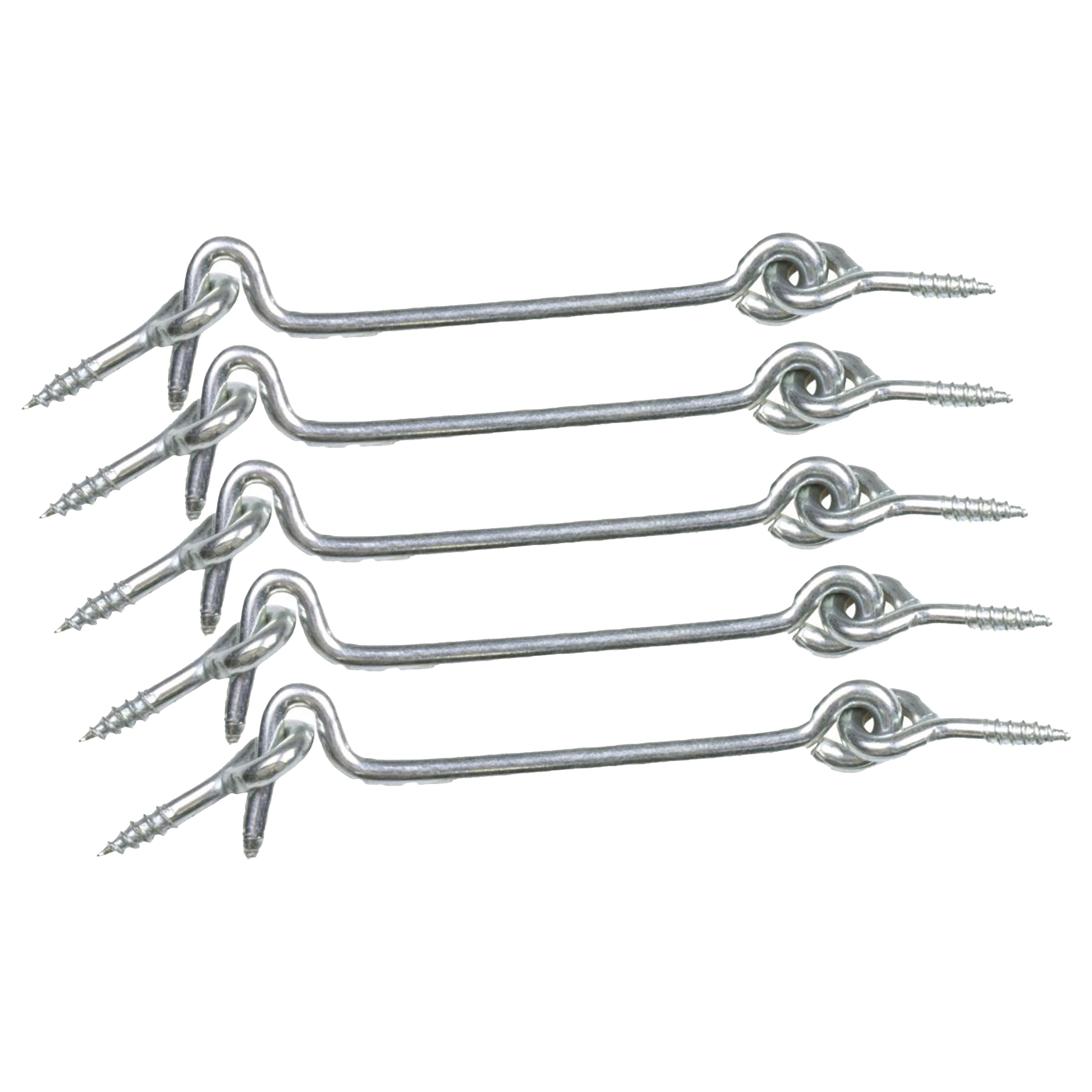 AMIG windhaak / windhaken - 5x - staal - zilver - L5 cm - D3.5 mm - met schroefoog -