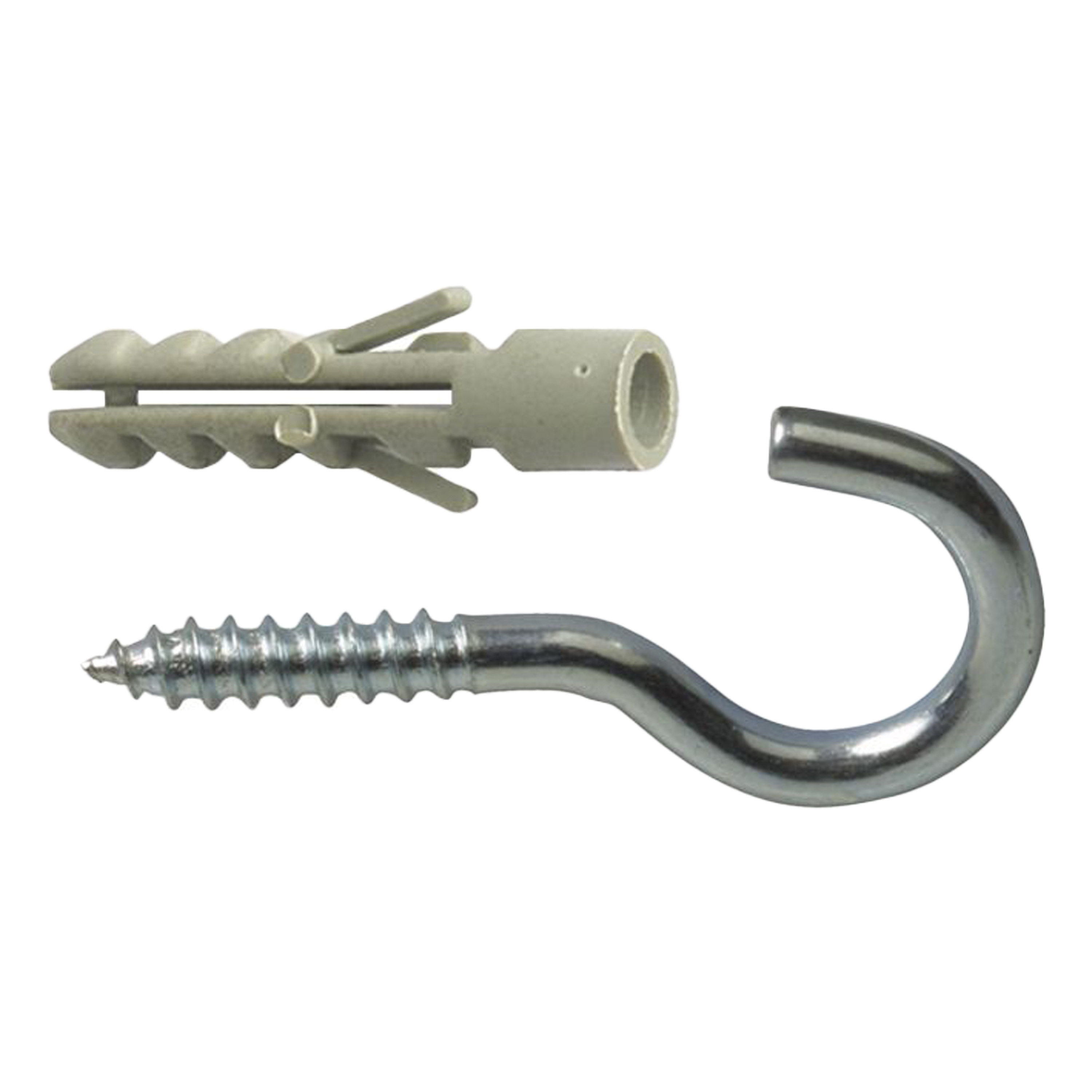 AMIG Schroefhaken met muurplug - 12x - verzinkt staal - 45 mm - zilver - DHZ ijzerwaren - A merk -