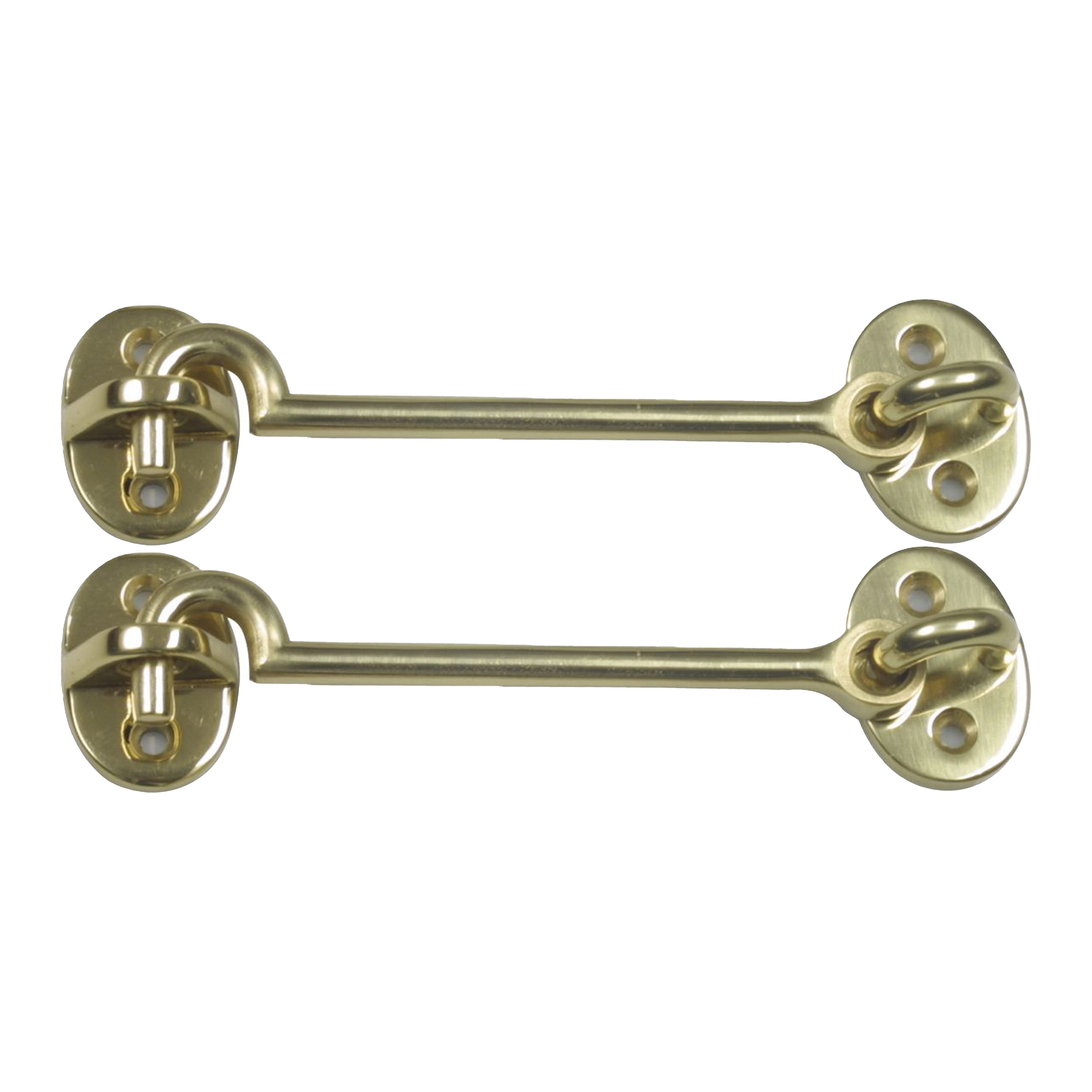 AMIG windhaak / windhaken - 2x - messing - goudkleur - L10 cm - D5 mm - met schroefoog -