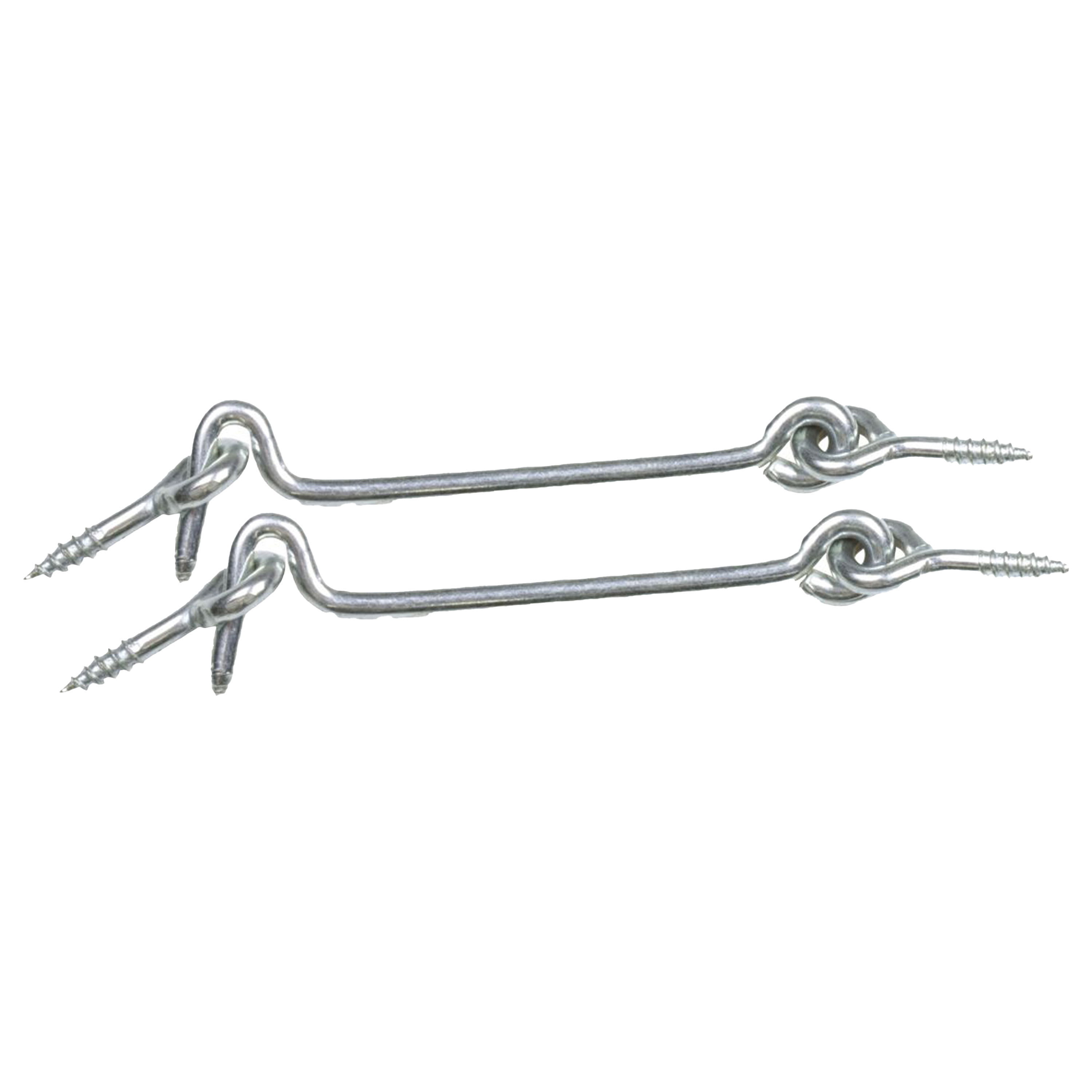AMIG windhaak / windhaken - 2x - staal - zilver - L10 cm - D4 mm - met schroefoog -